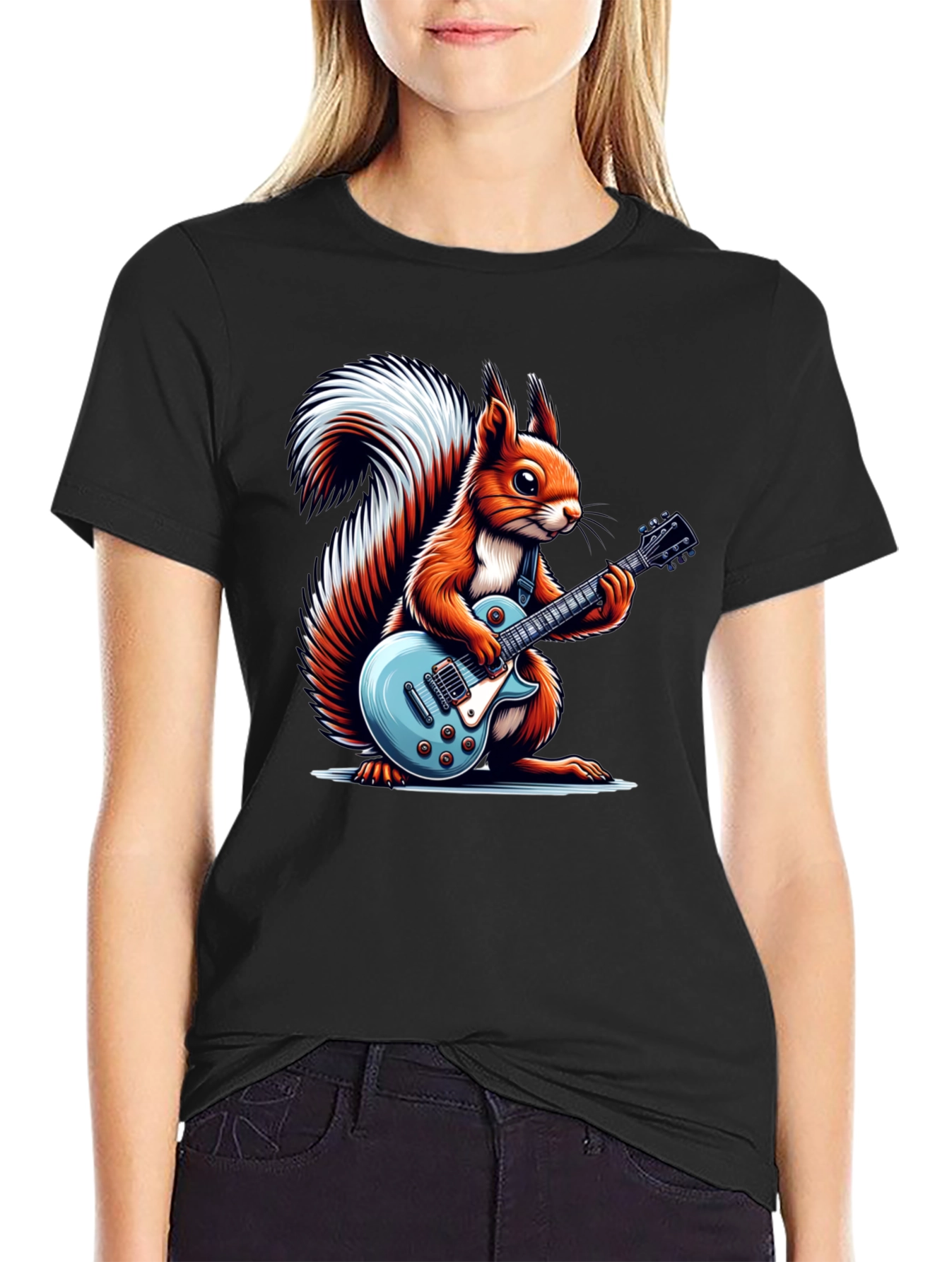 Squirrel Guitarist Graphic T-Shirt