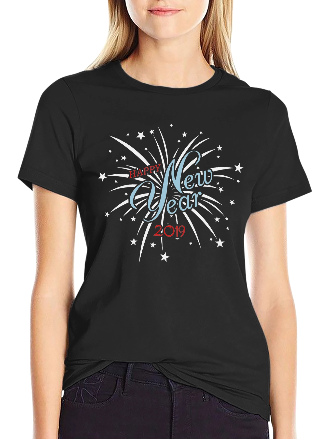 New Year 2019 Graphic Black T-Shirt