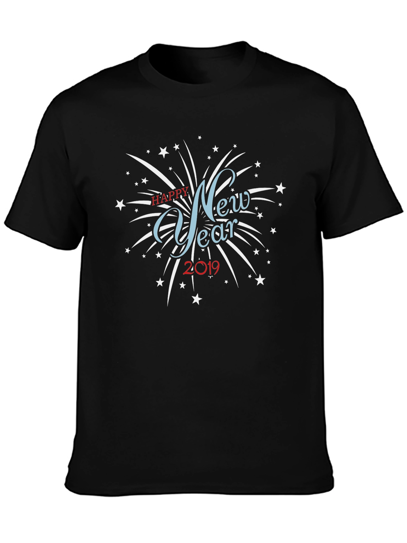 New Year 2019 Graphic Black T-Shirt
