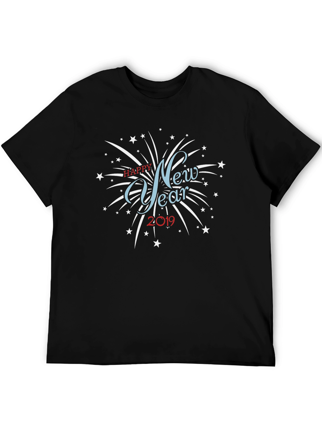 New Year 2019 Graphic Black T-Shirt