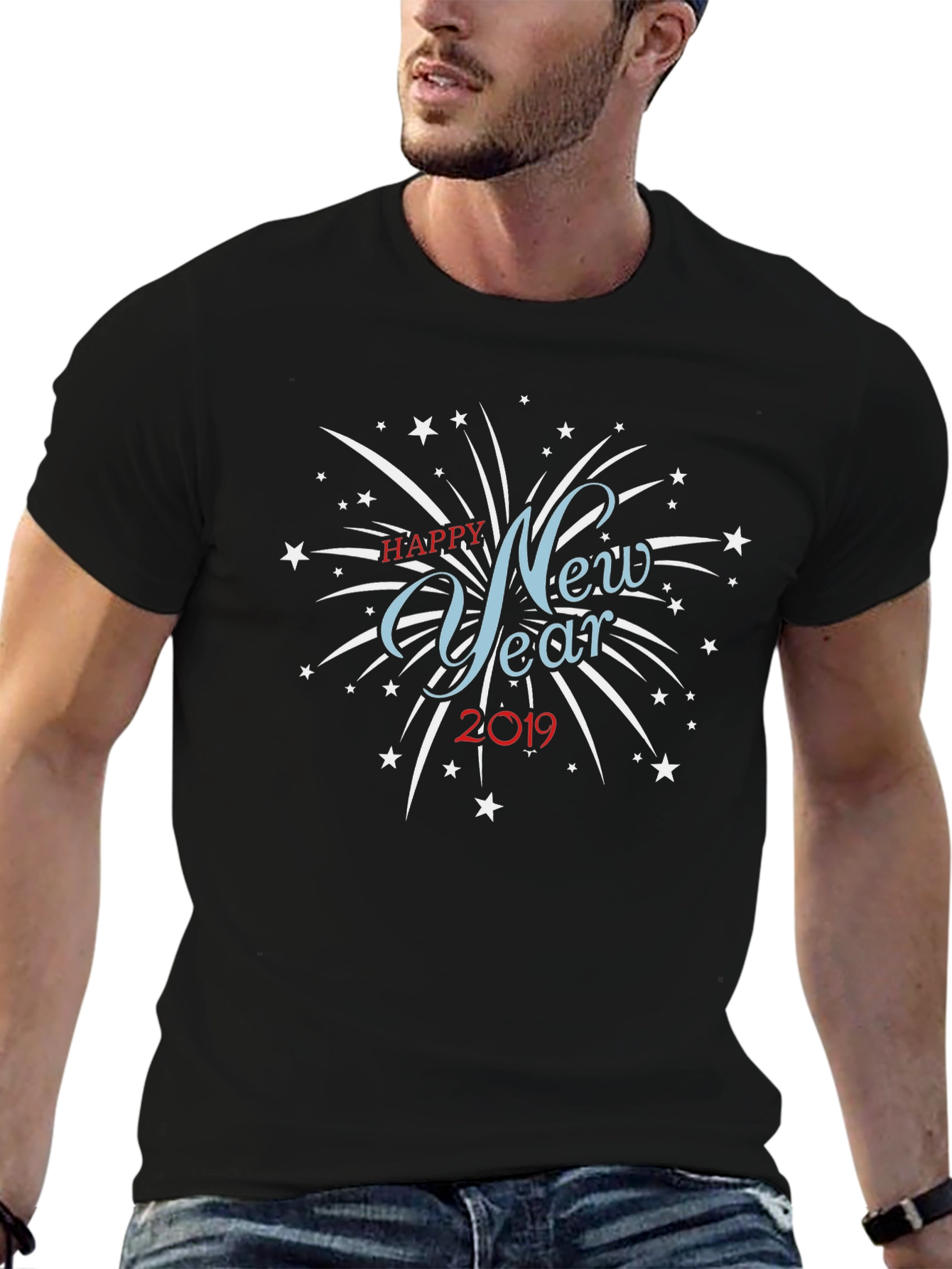 New Year 2019 Graphic Black T-Shirt
