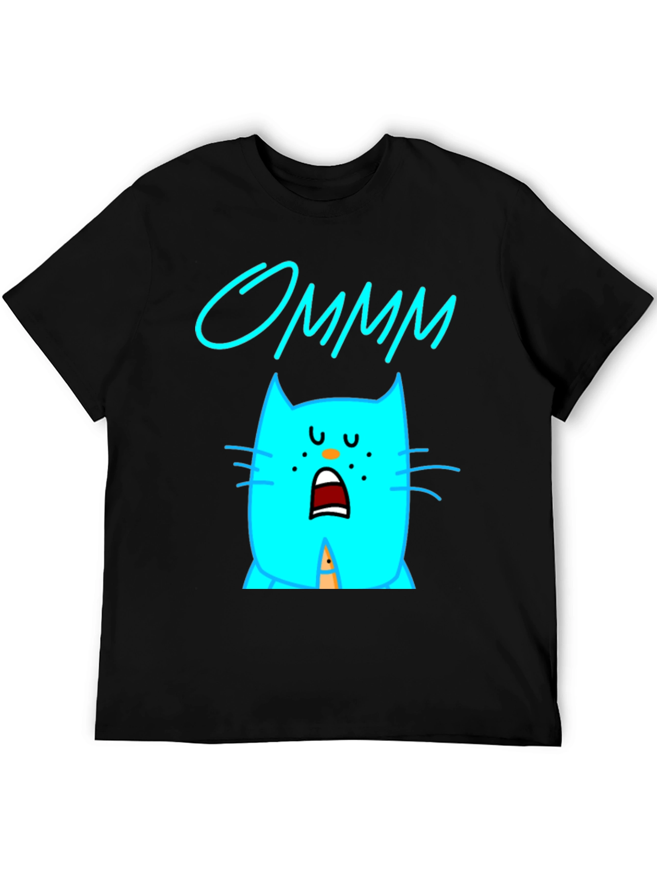 Ommm Cat Graphic T-Shirt - Black