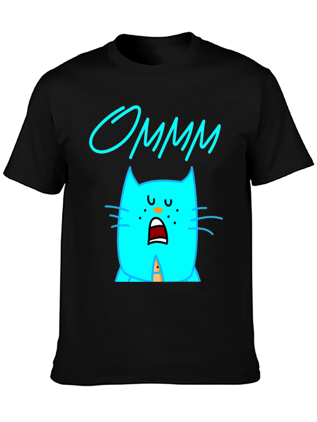 Ommm Cat Graphic T-Shirt - Black