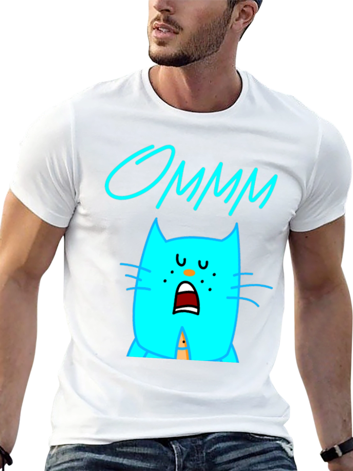 Ommm Cat Graphic T-Shirt - Black