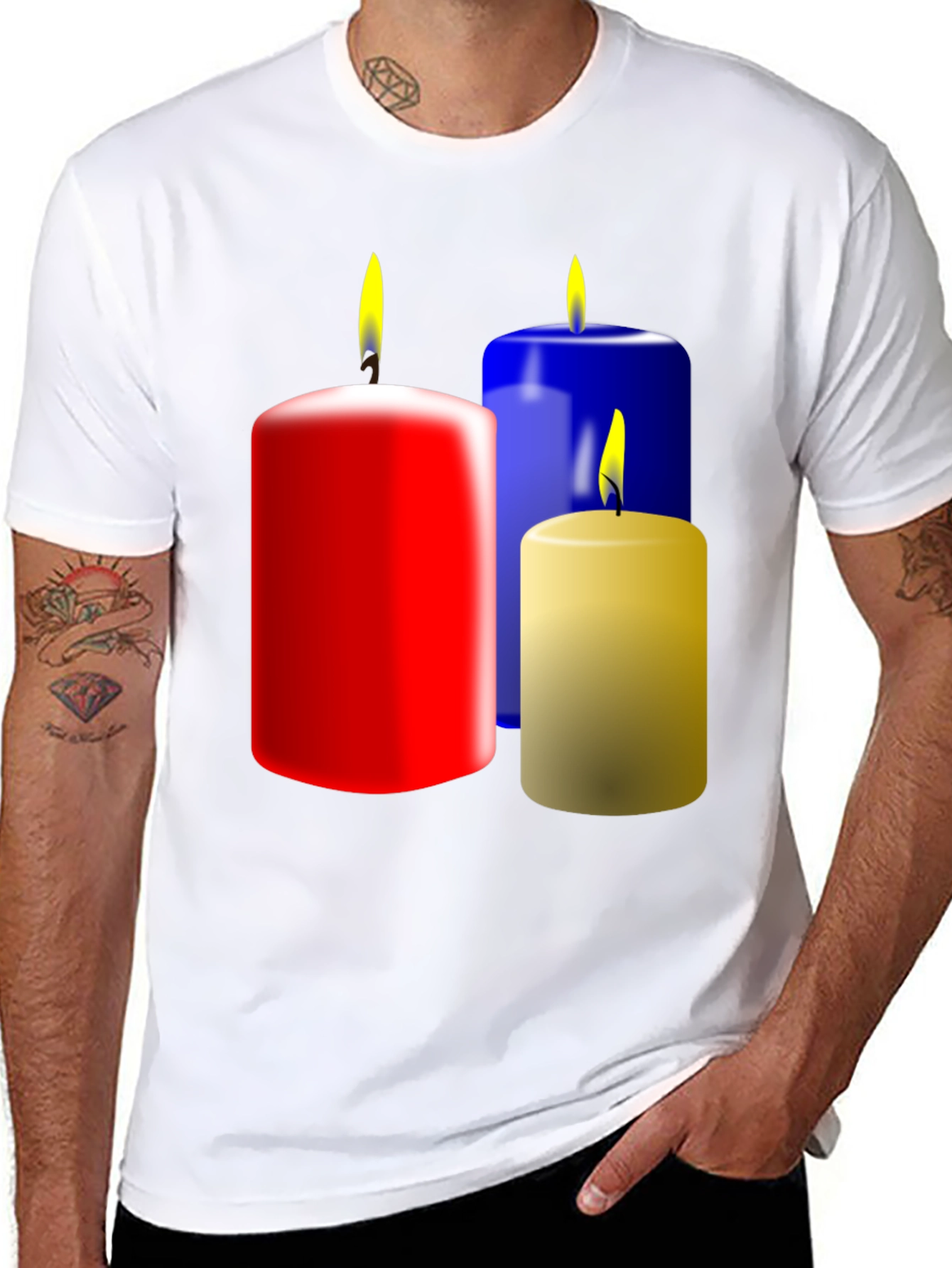 Festive Candle Graphic T-Shirt