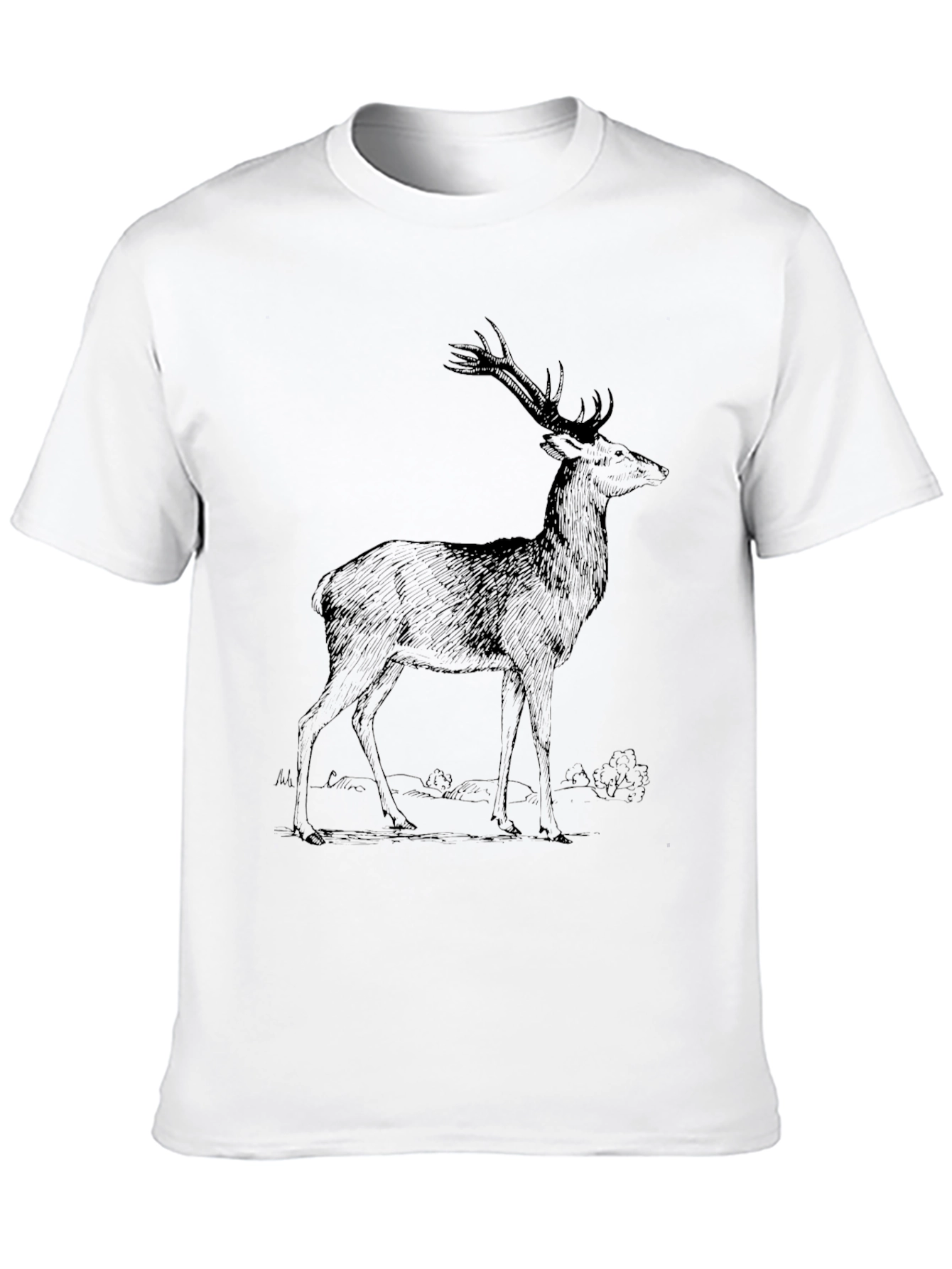 Deer Graphic Mens Black T-Shirt