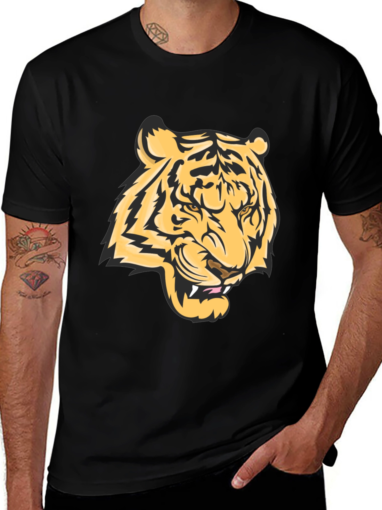 Cool Tiger Graphic Black T-Shirt