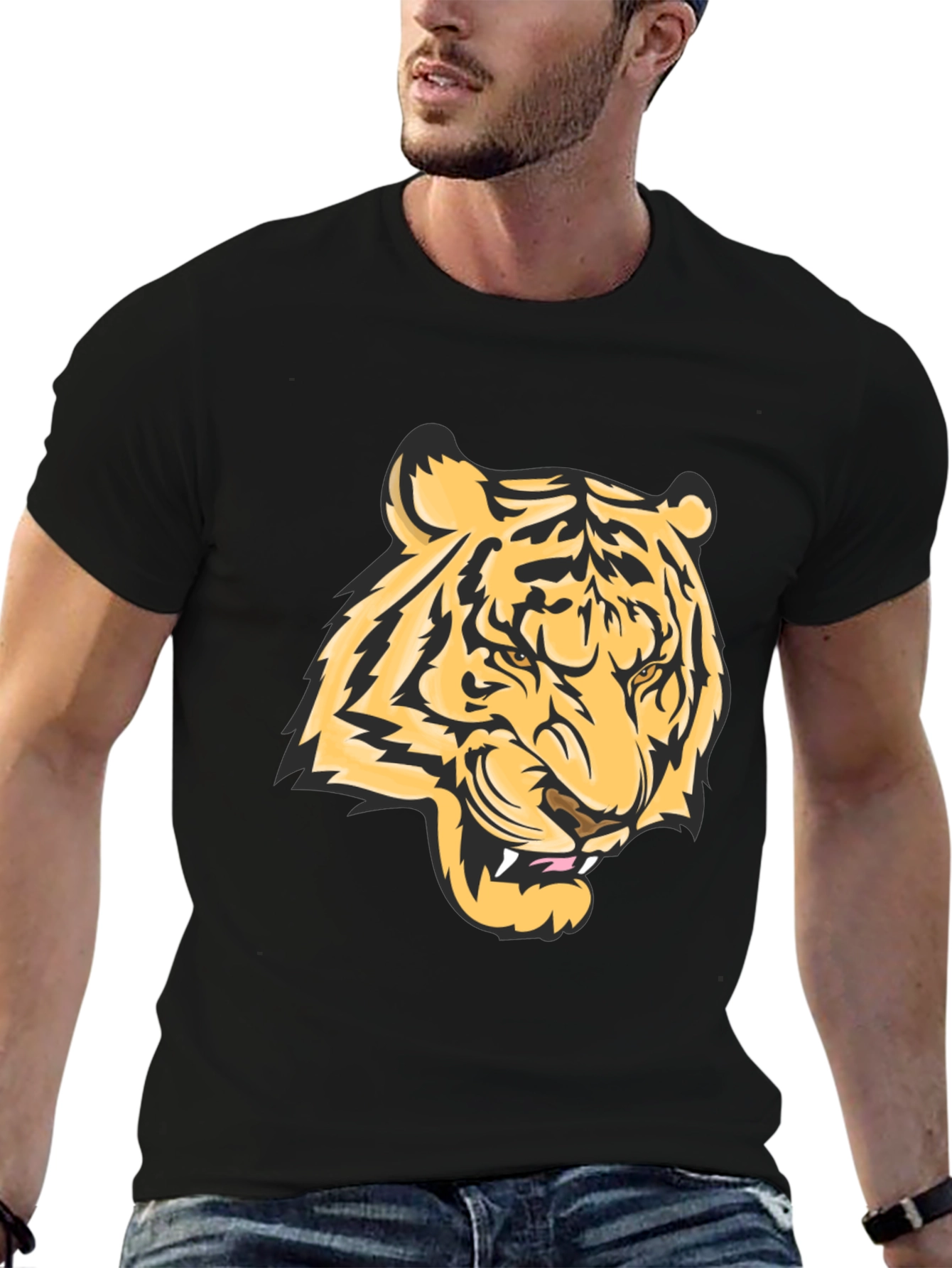 Cool Tiger Graphic Black T-Shirt
