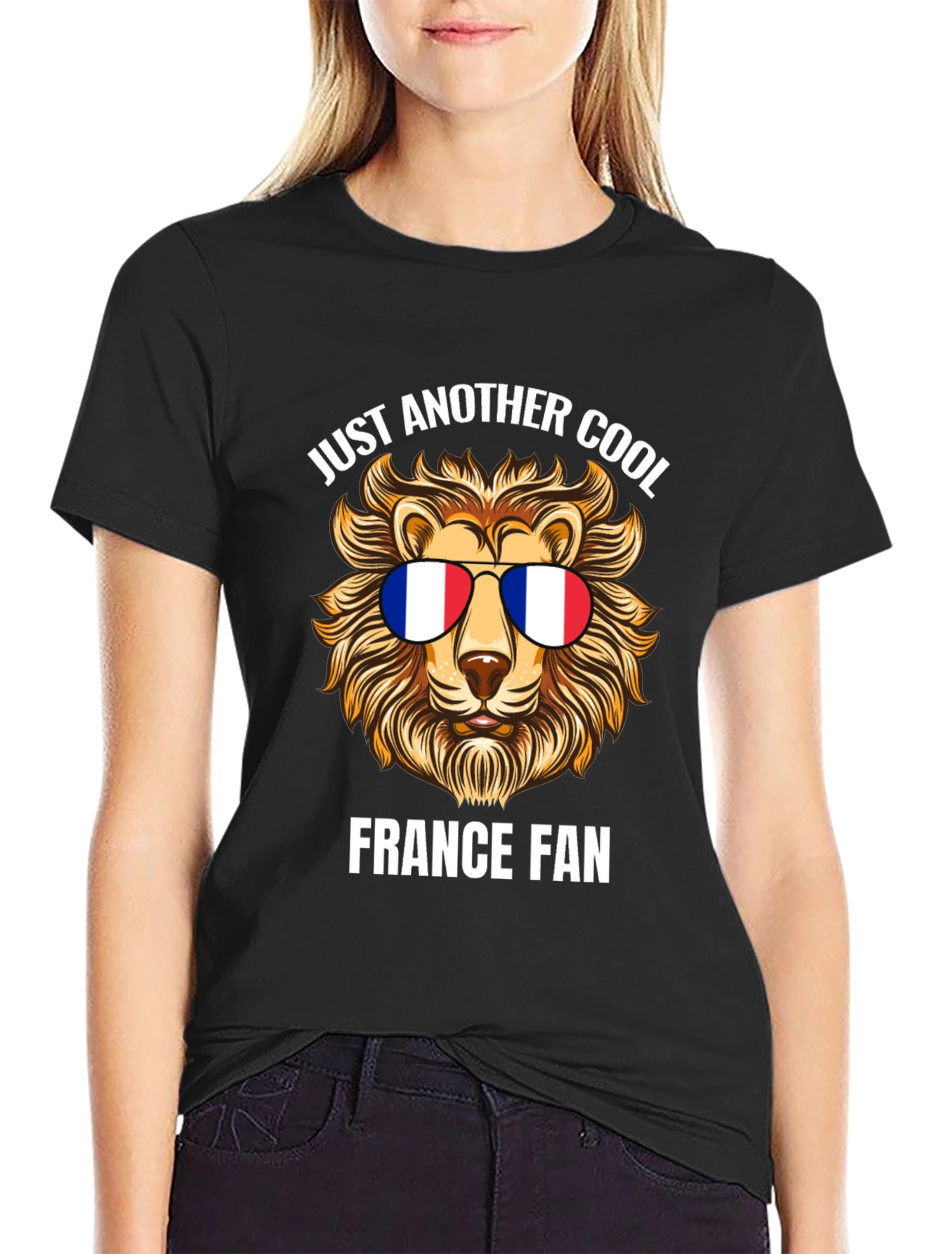 Cool France Fan Lion Graphic T-Shirt