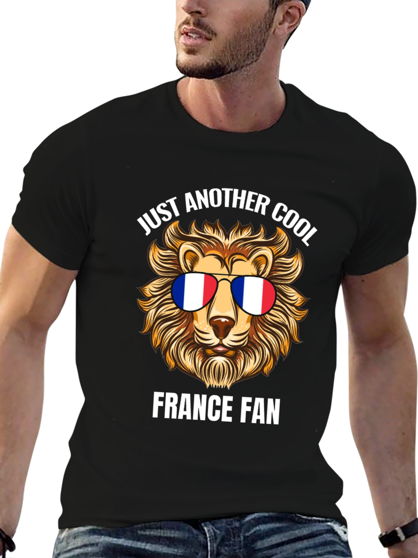 Cool France Fan Lion Graphic T-Shirt