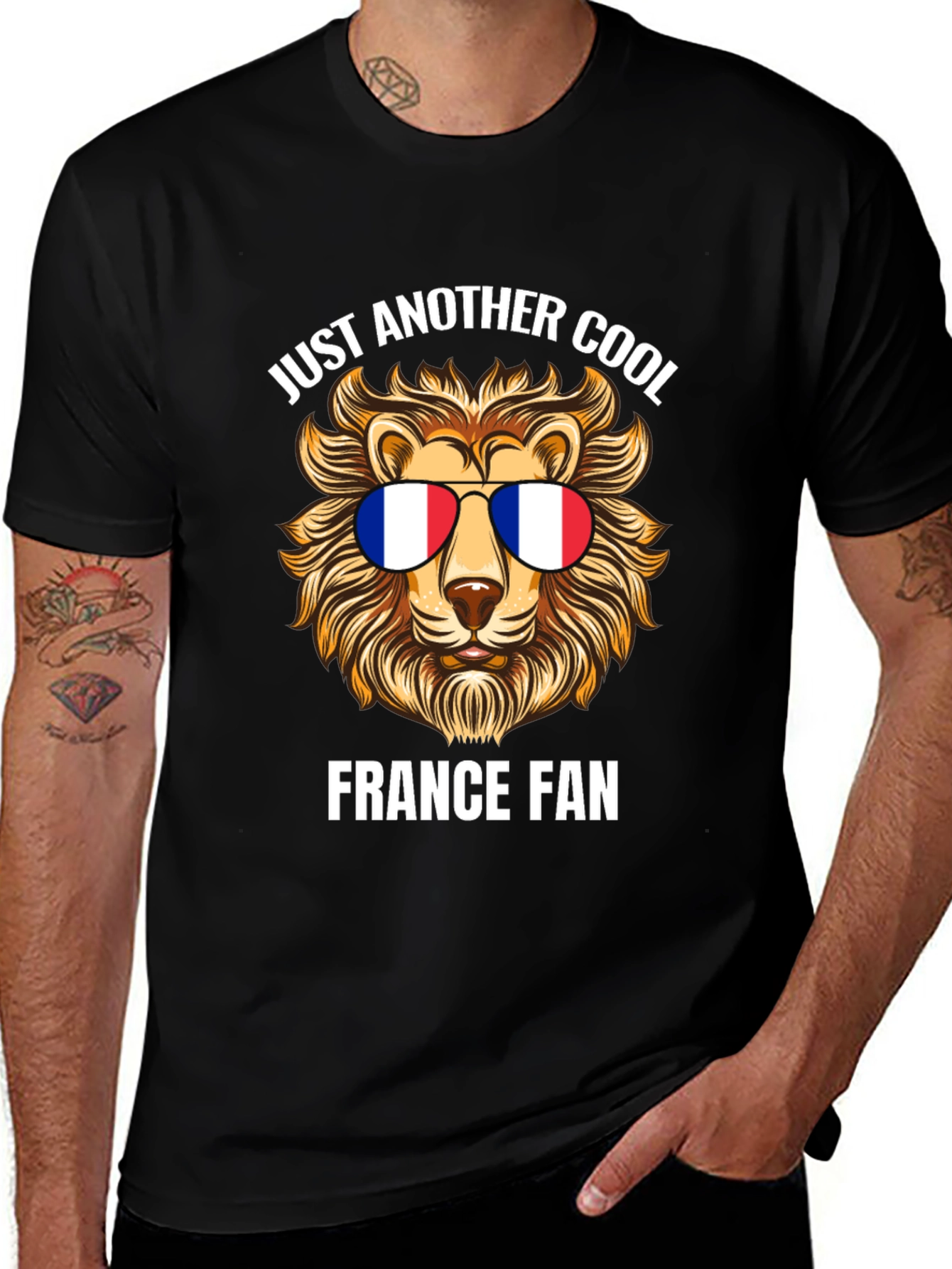 Cool France Fan Lion Graphic T-Shirt