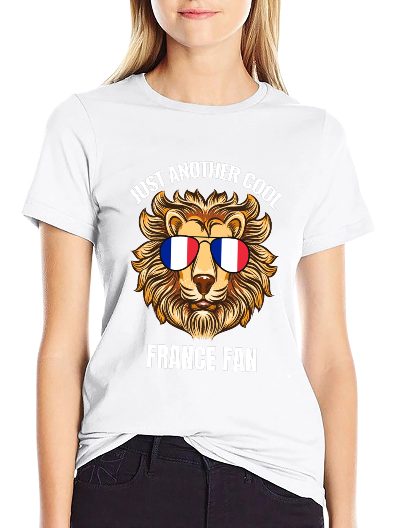 Cool France Fan Lion Graphic T-Shirt