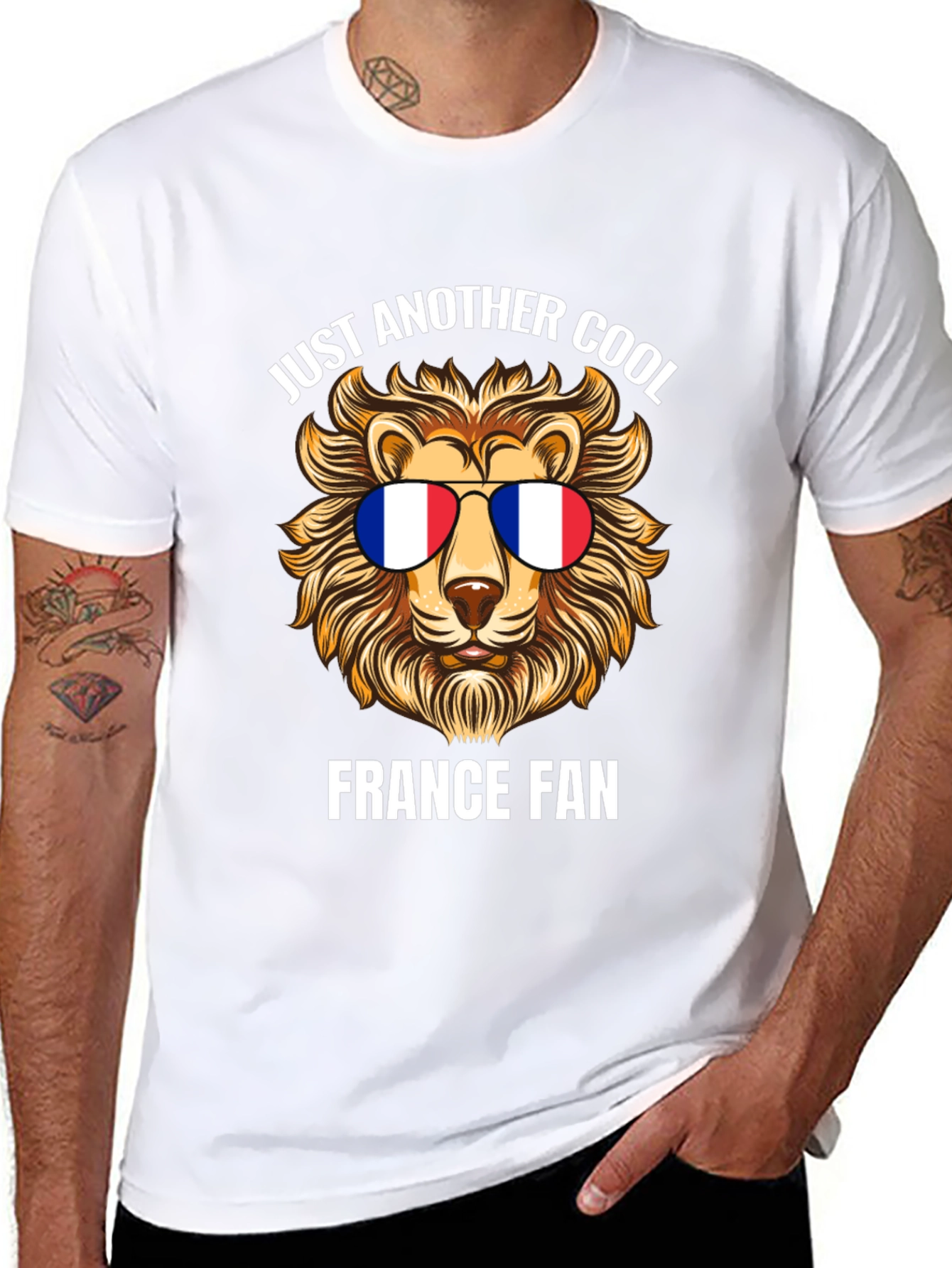 Cool France Fan Lion Graphic T-Shirt