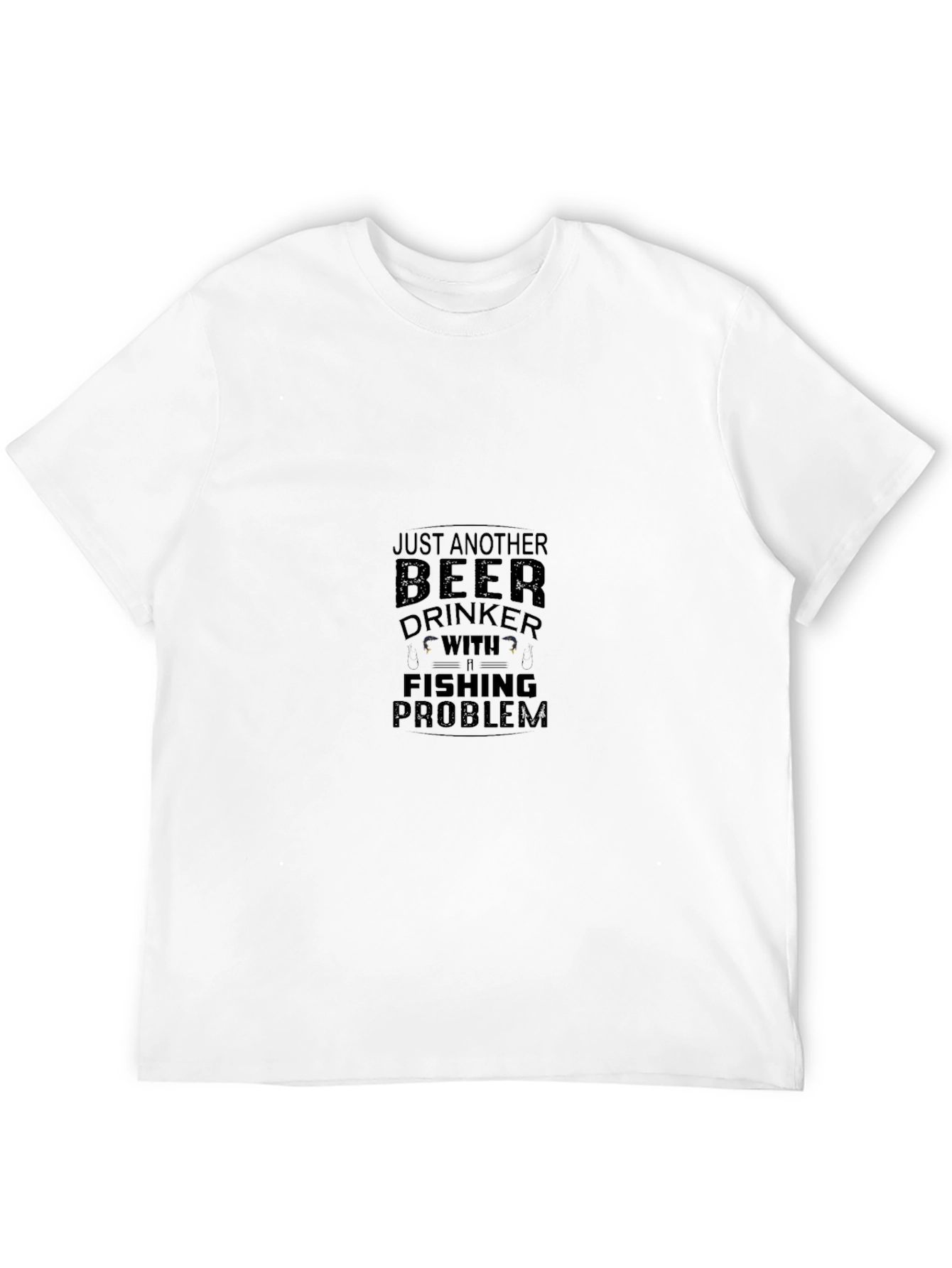 Beer Drinker With a Fishing Problem Black T-Shirt