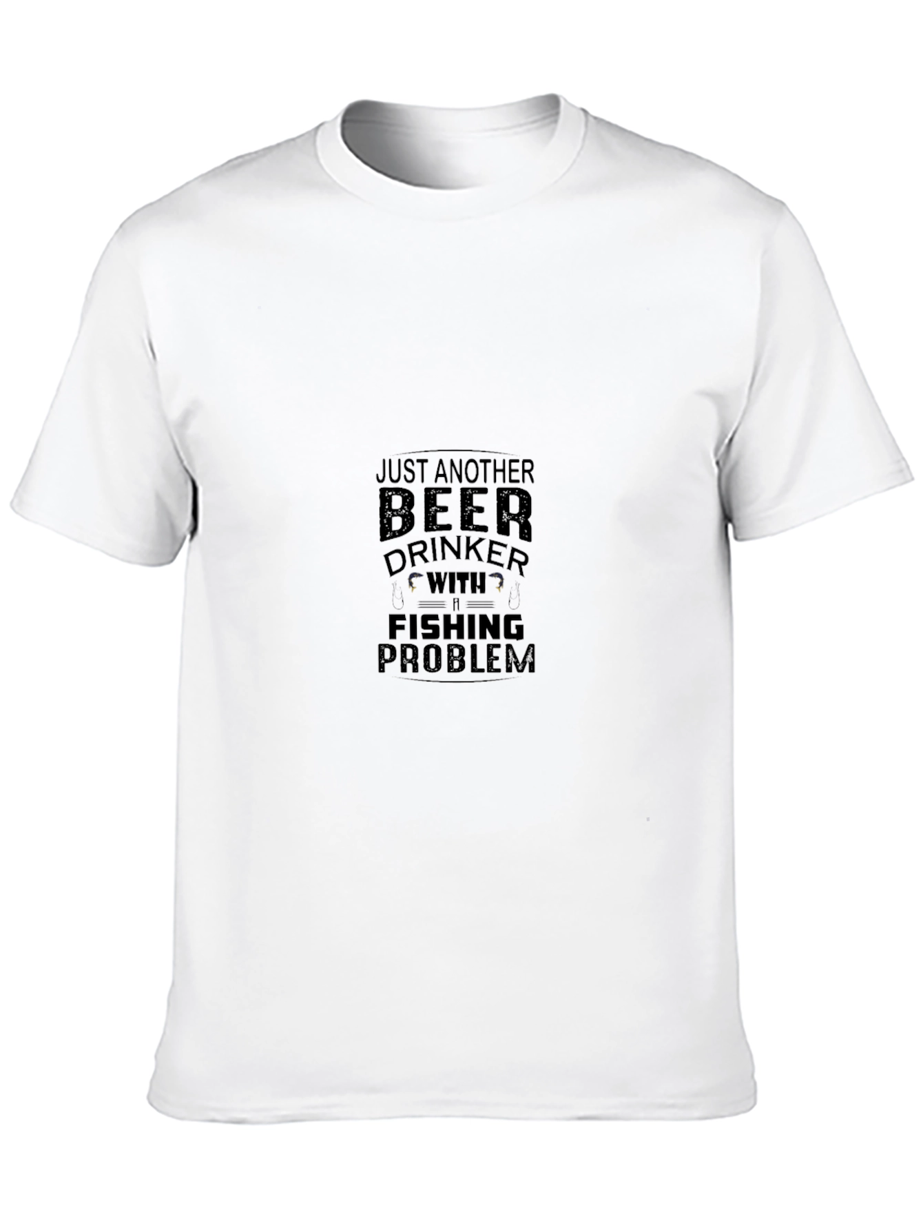 Beer Drinker With a Fishing Problem Black T-Shirt