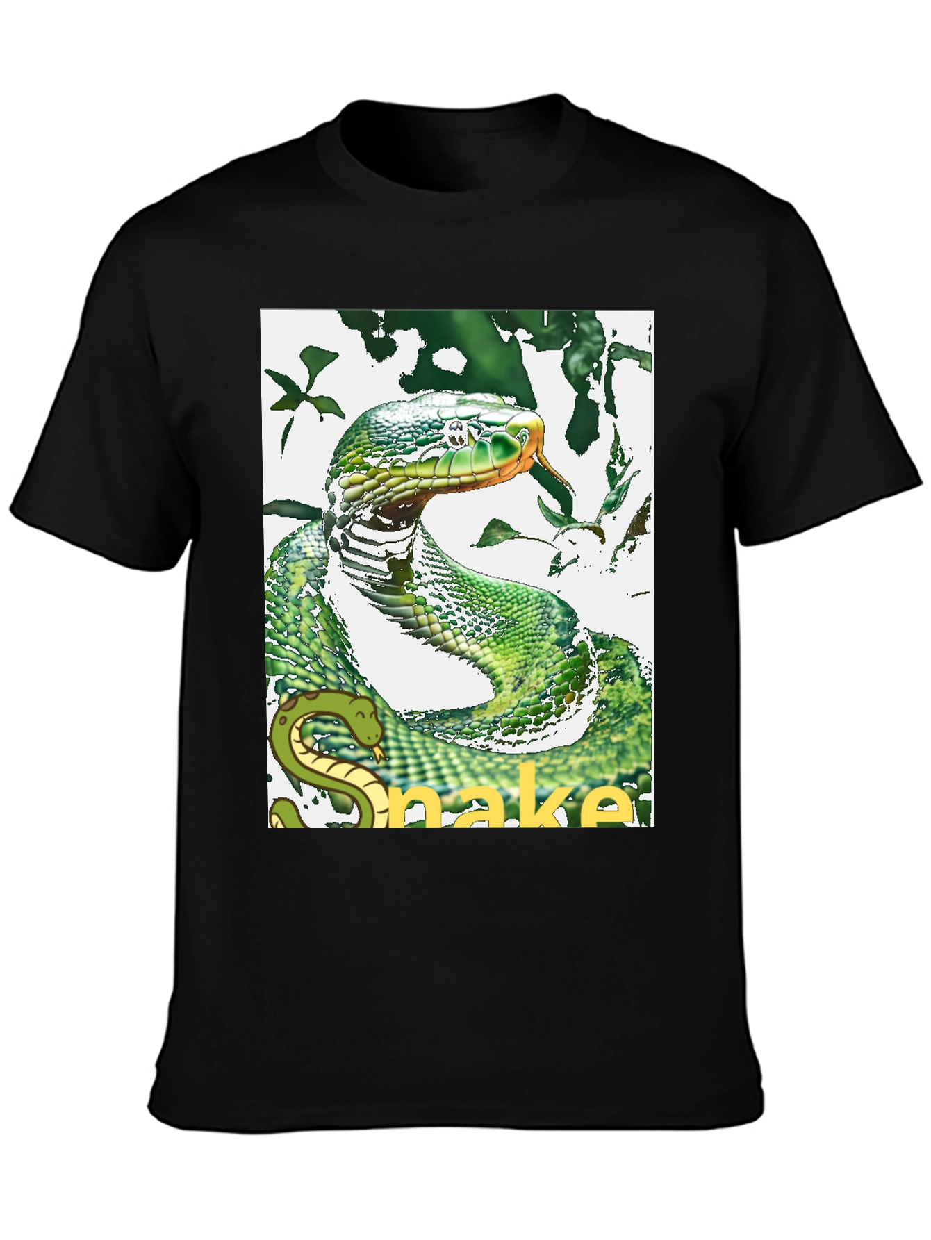 Snake T-Shirt - Green Reptile Graphic Tee