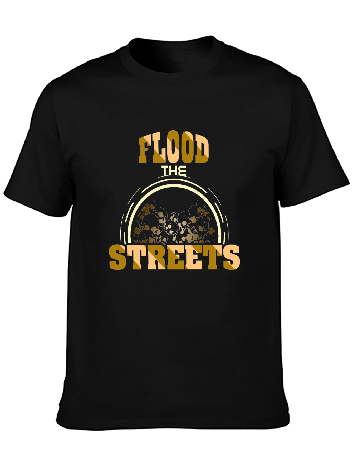 Flood The Streets Graphic Tee - Black Cotton T-Shirt