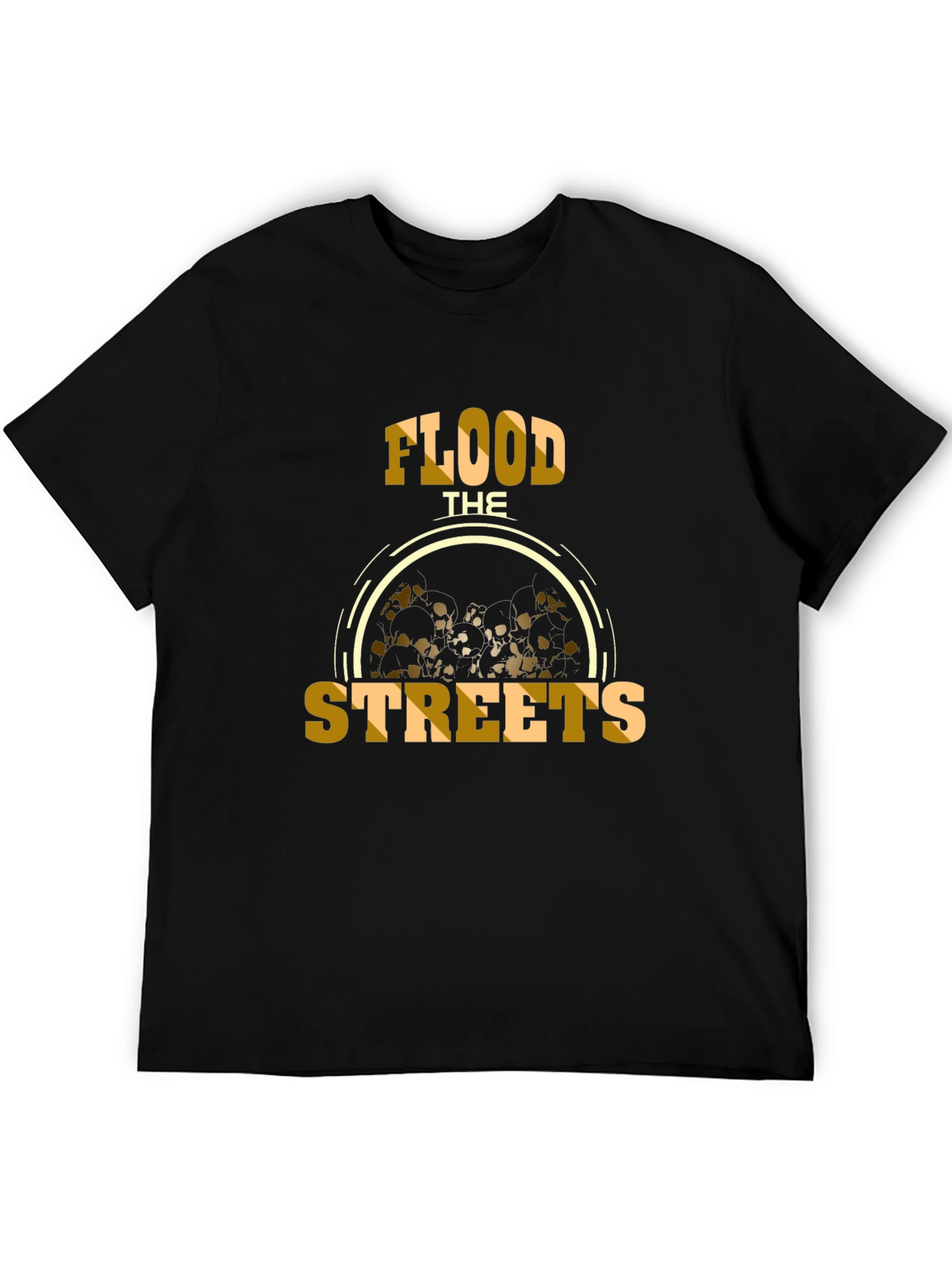 Flood The Streets Graphic Tee - Black Cotton T-Shirt
