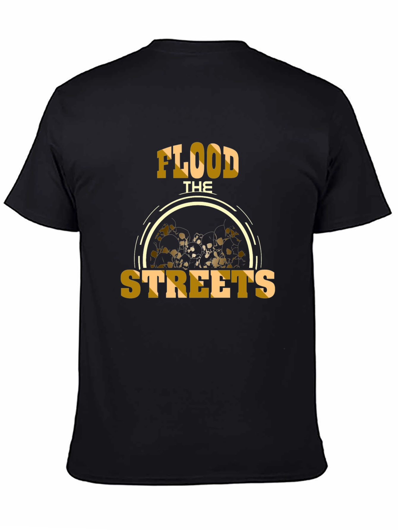 Flood The Streets Graphic Tee - Black Cotton T-Shirt