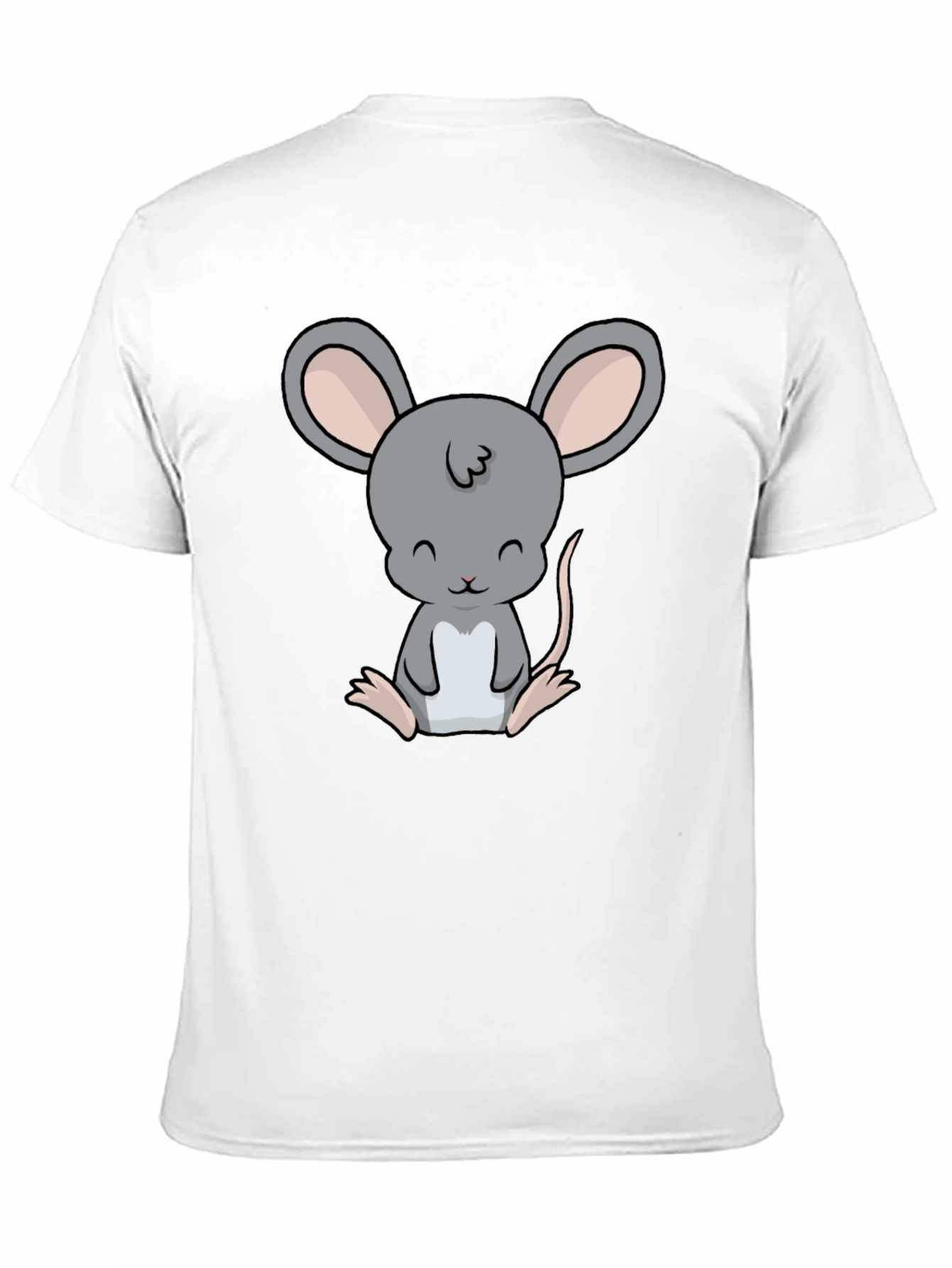 Cute Cartoon Mouse Graphic Black T-Shirt