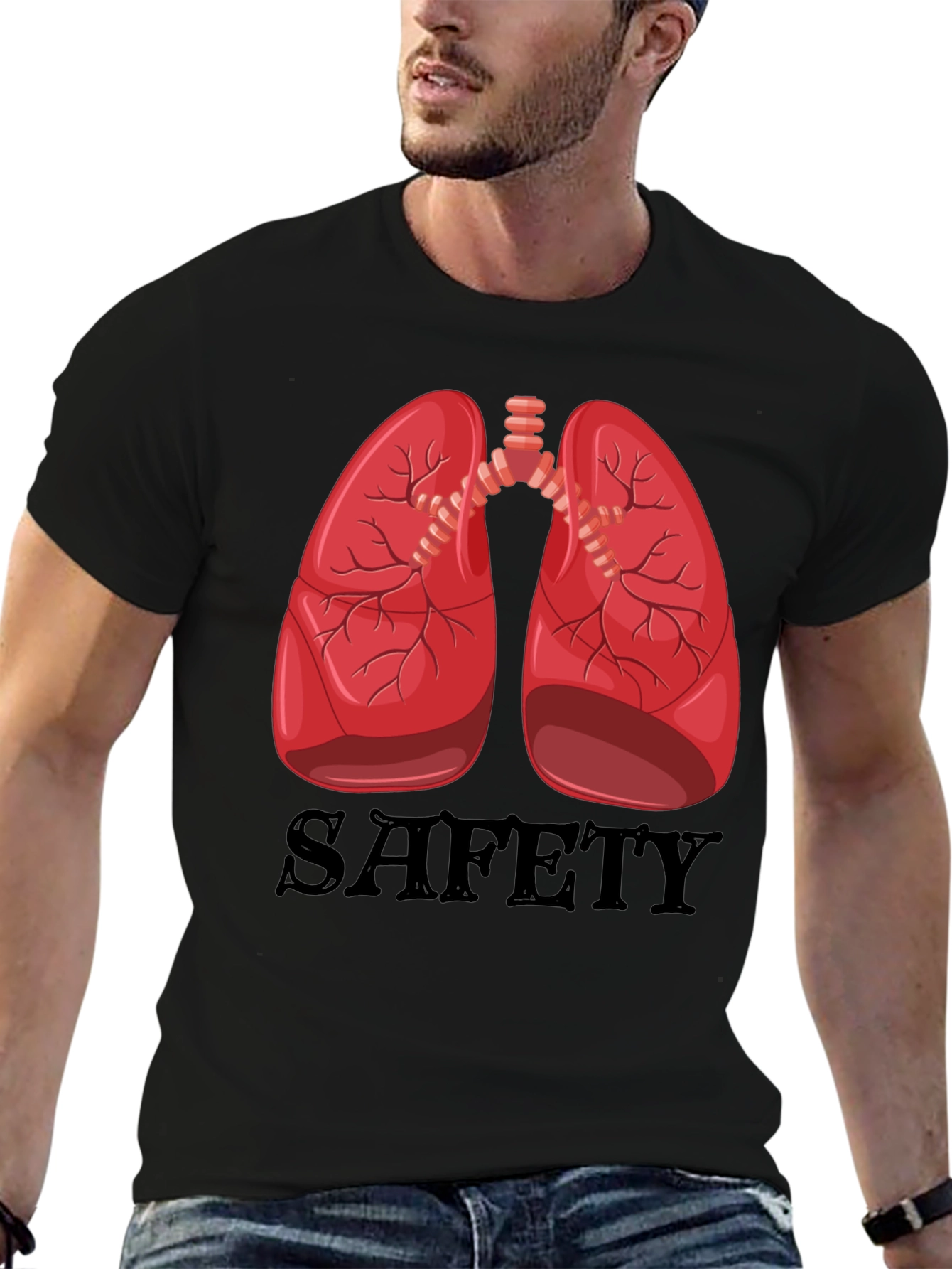Lungs Safety Graphic Tee - Medical Humor Shirt
