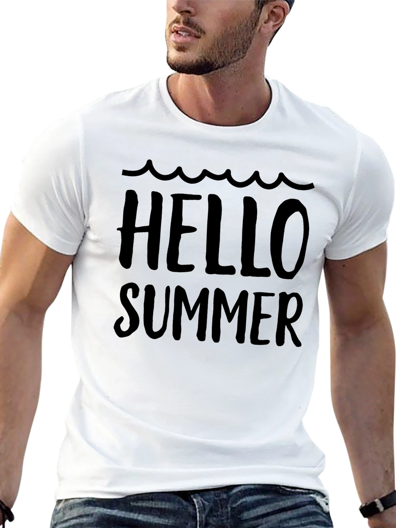 Hello Summer Black Graphic Tee