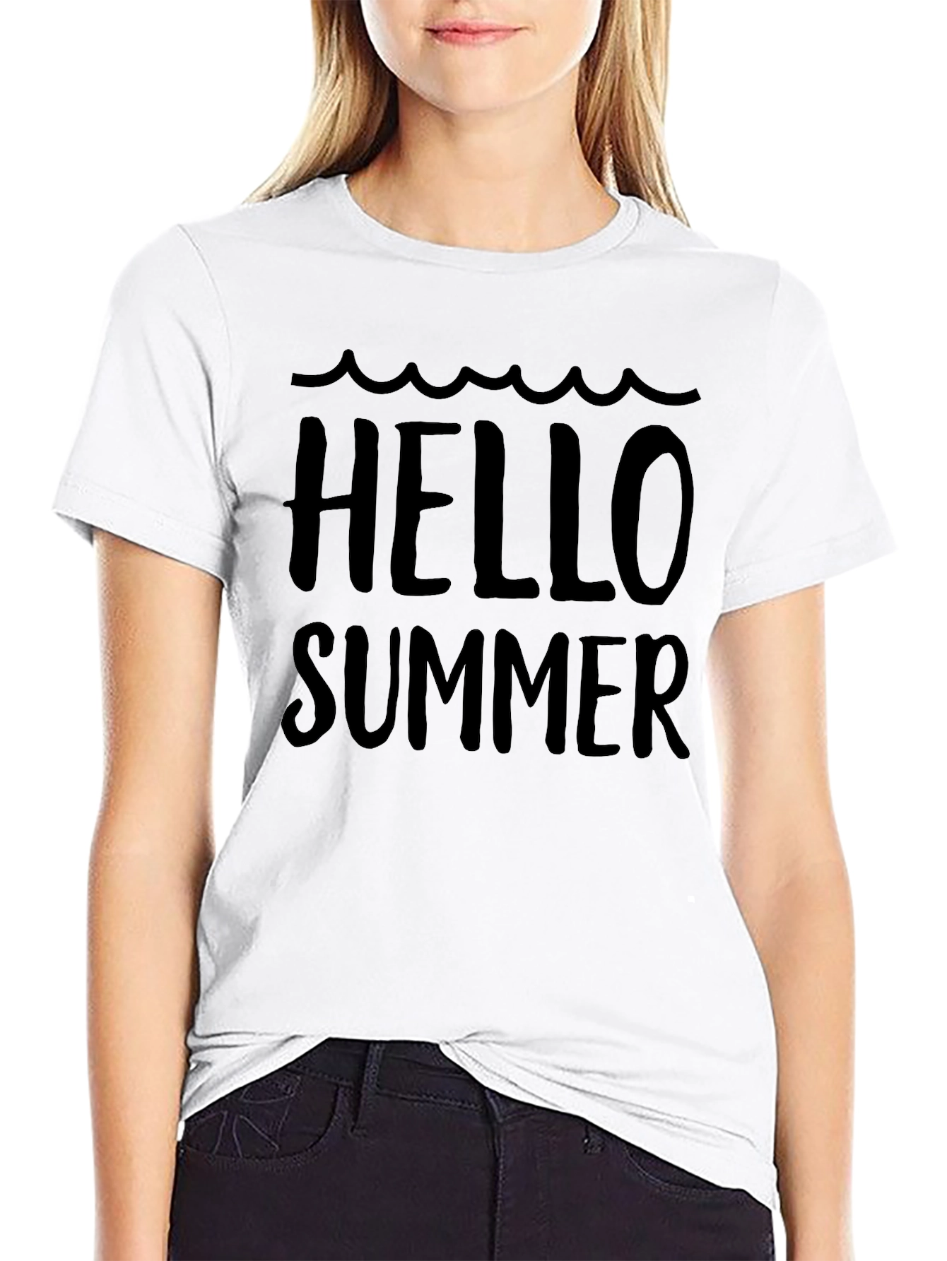 Hello Summer Black Graphic Tee