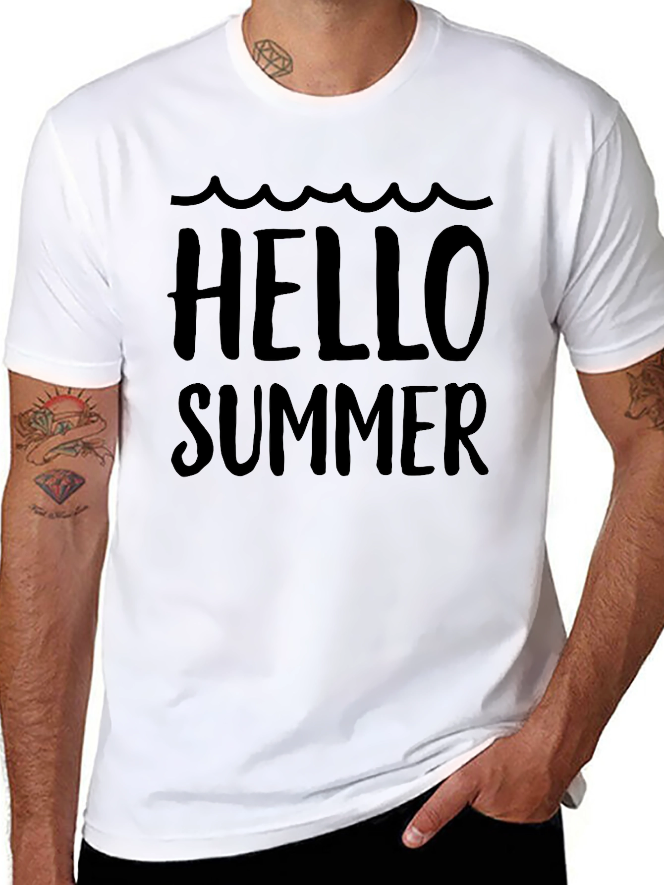 Hello Summer Black Graphic Tee