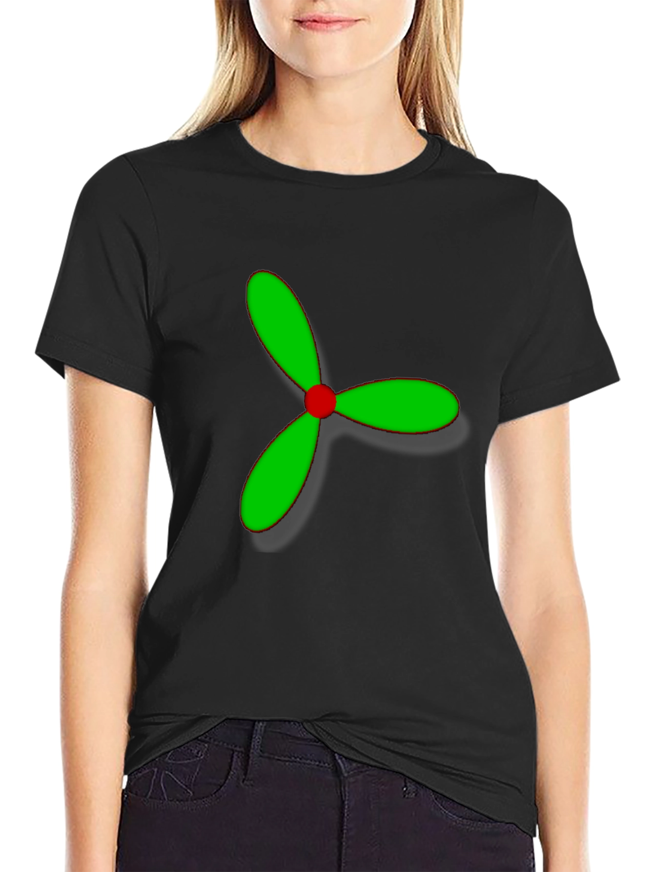 Propeller Graphic Tee - Modern Design Black T-Shirt