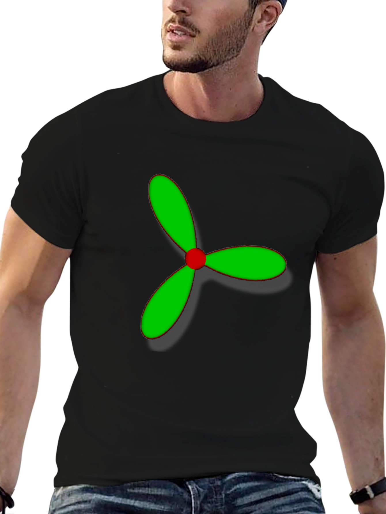 Propeller Graphic Tee - Modern Design Black T-Shirt