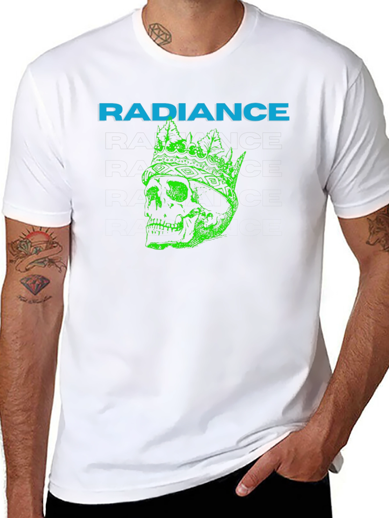 Radiance Crowned Skull Graphic T-Shirt - Black