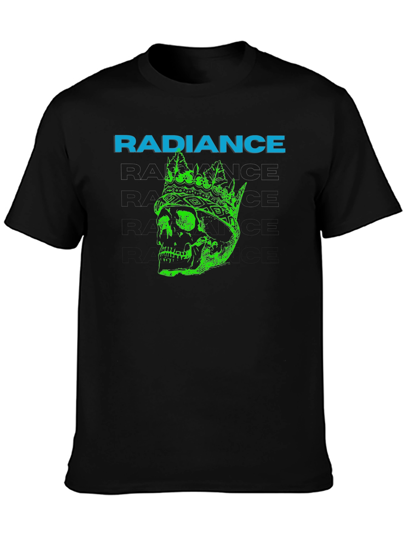 Radiance Crowned Skull Graphic T-Shirt - Black