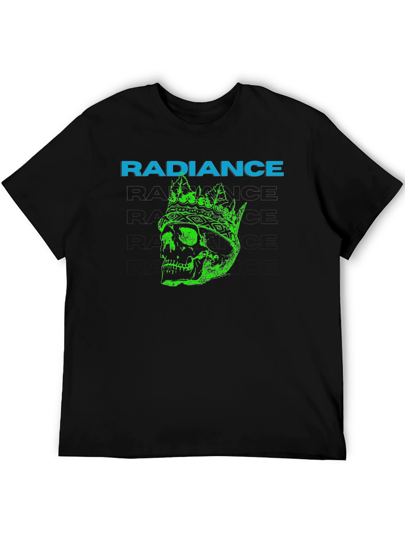 Radiance Crowned Skull Graphic T-Shirt - Black