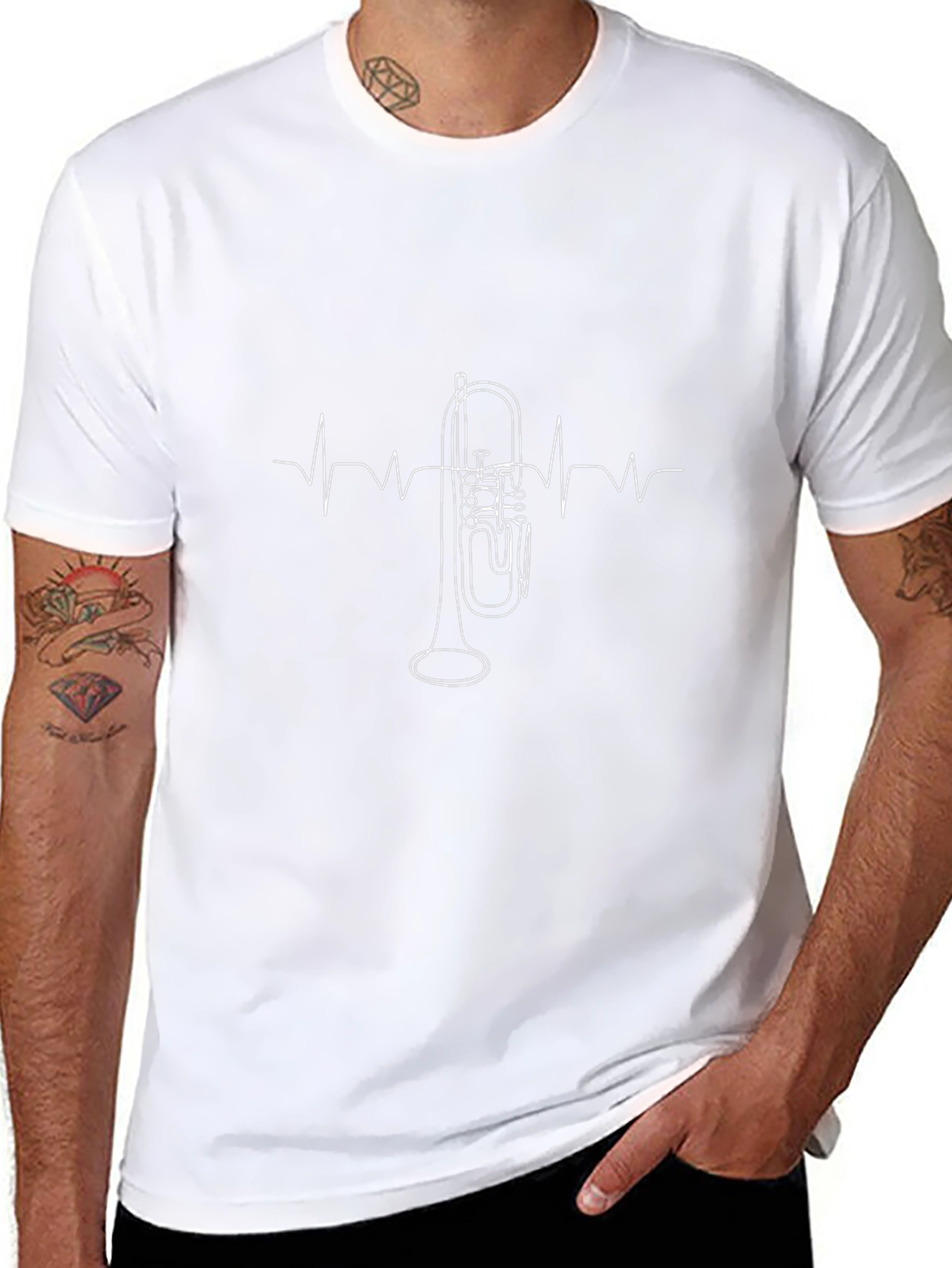 Trumpet Heartbeat T-Shirt - Musician Tee