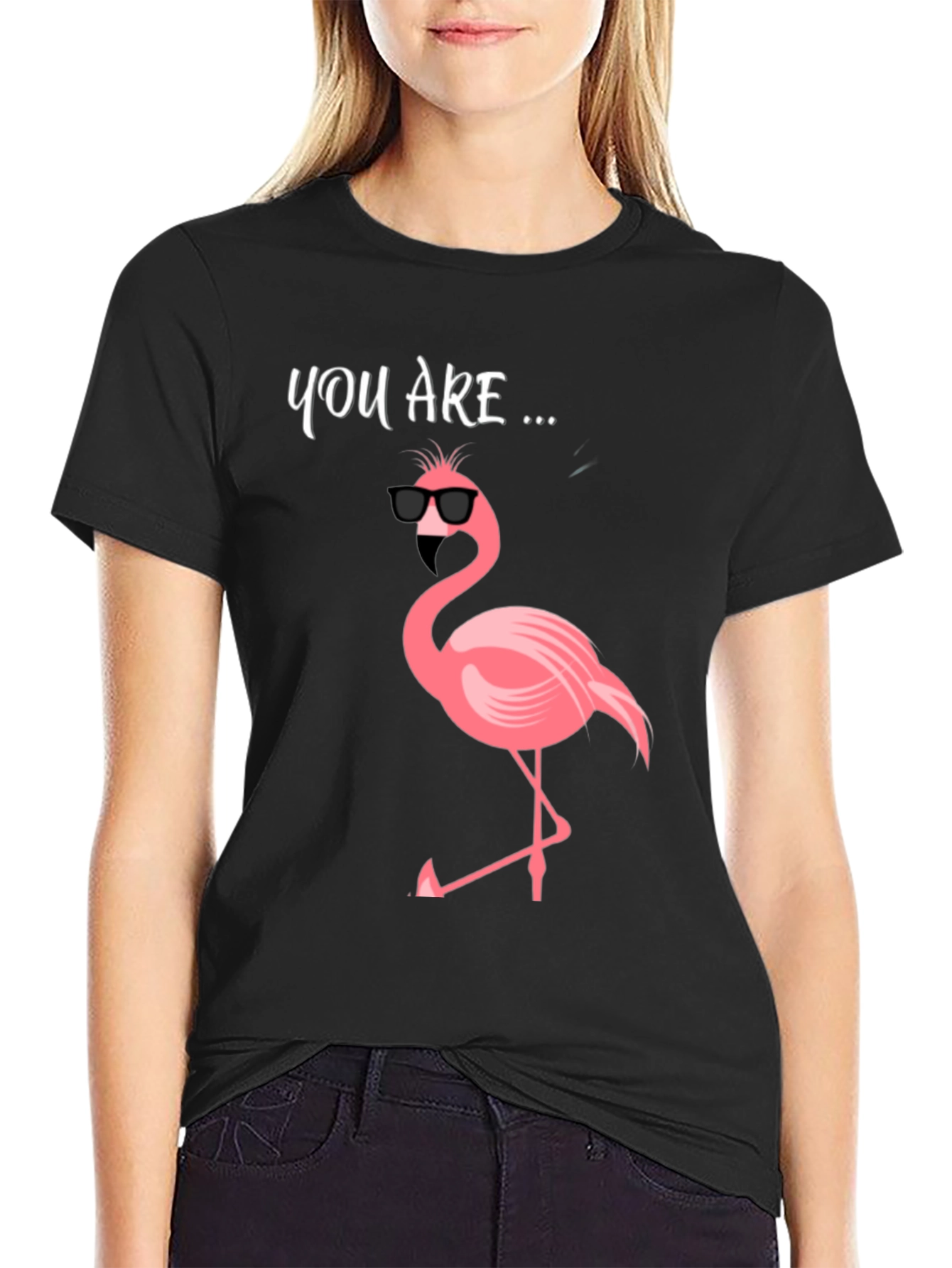 Cool Flamingo Graphic Tee - Mens Black T-Shirt