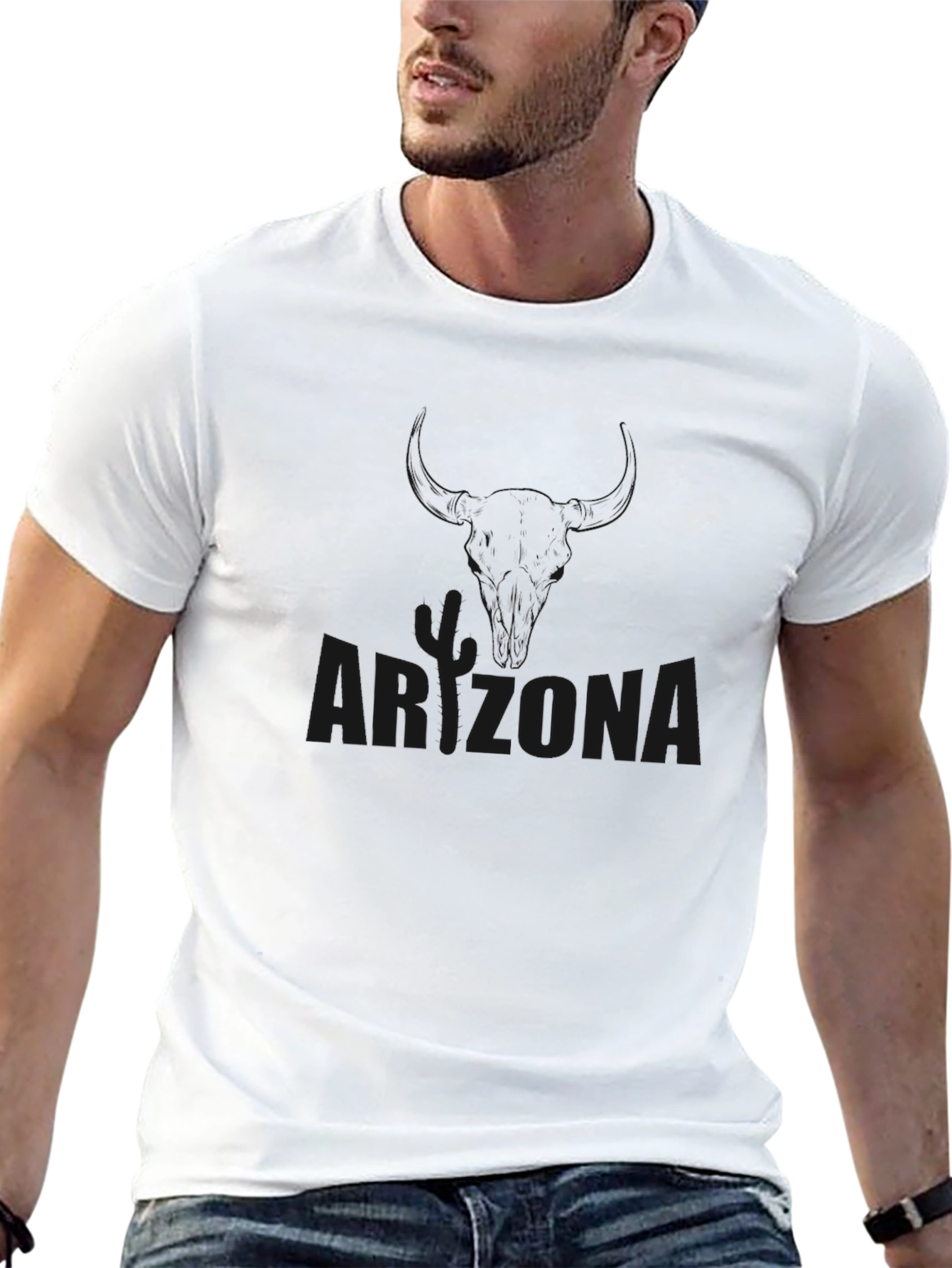 Arizona Graphic Tee - Black Cotton Casual Shirt
