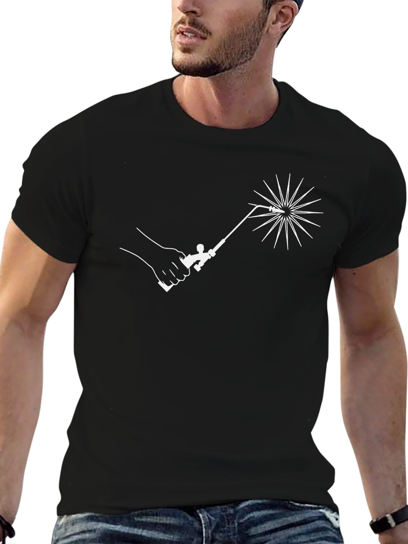 Welder Tee: Cool Black T-Shirt with Welding Design