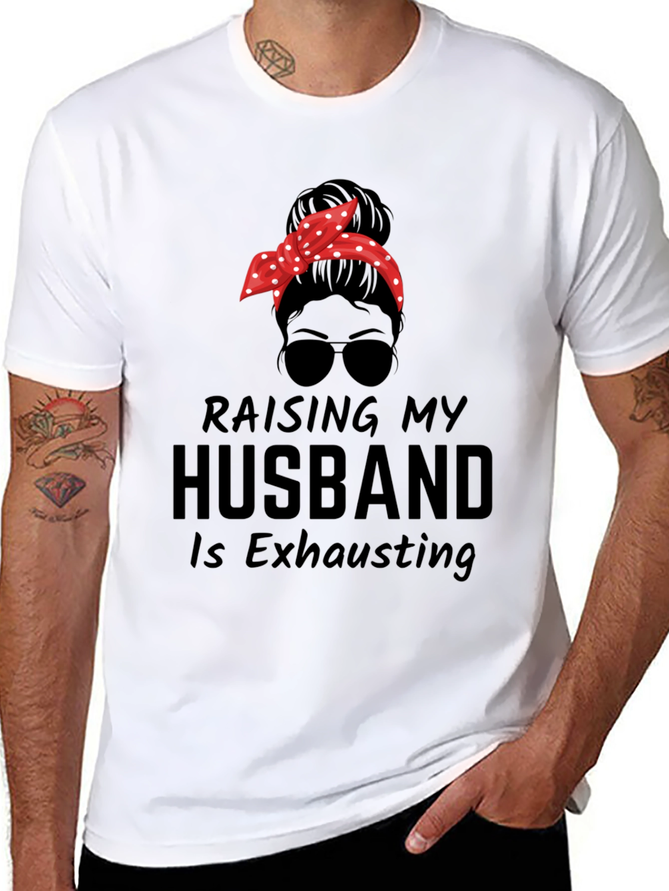 Raising My Husband Messy Bun T-Shirt