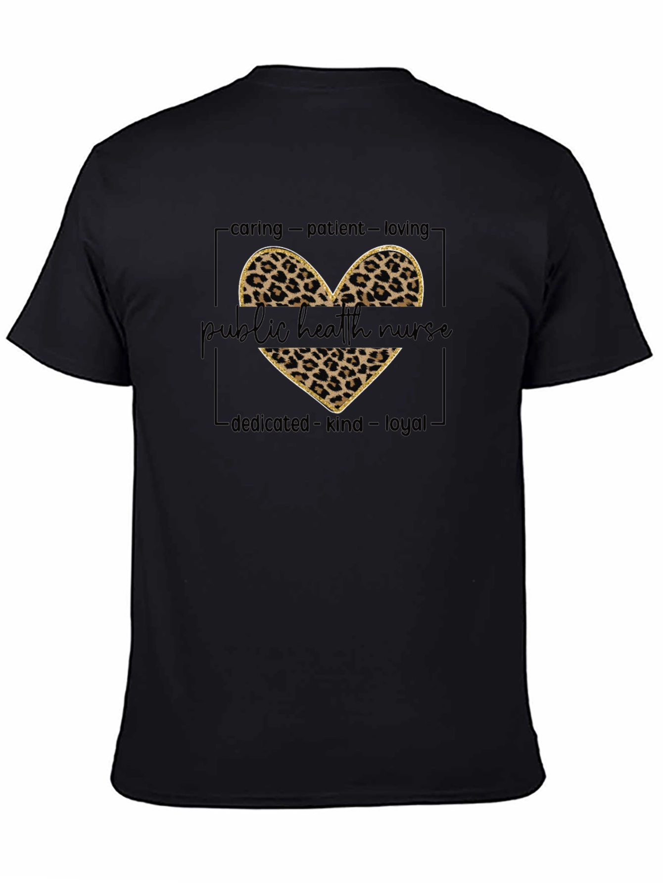 Public Health Nurse Leopard Heart T-Shirt