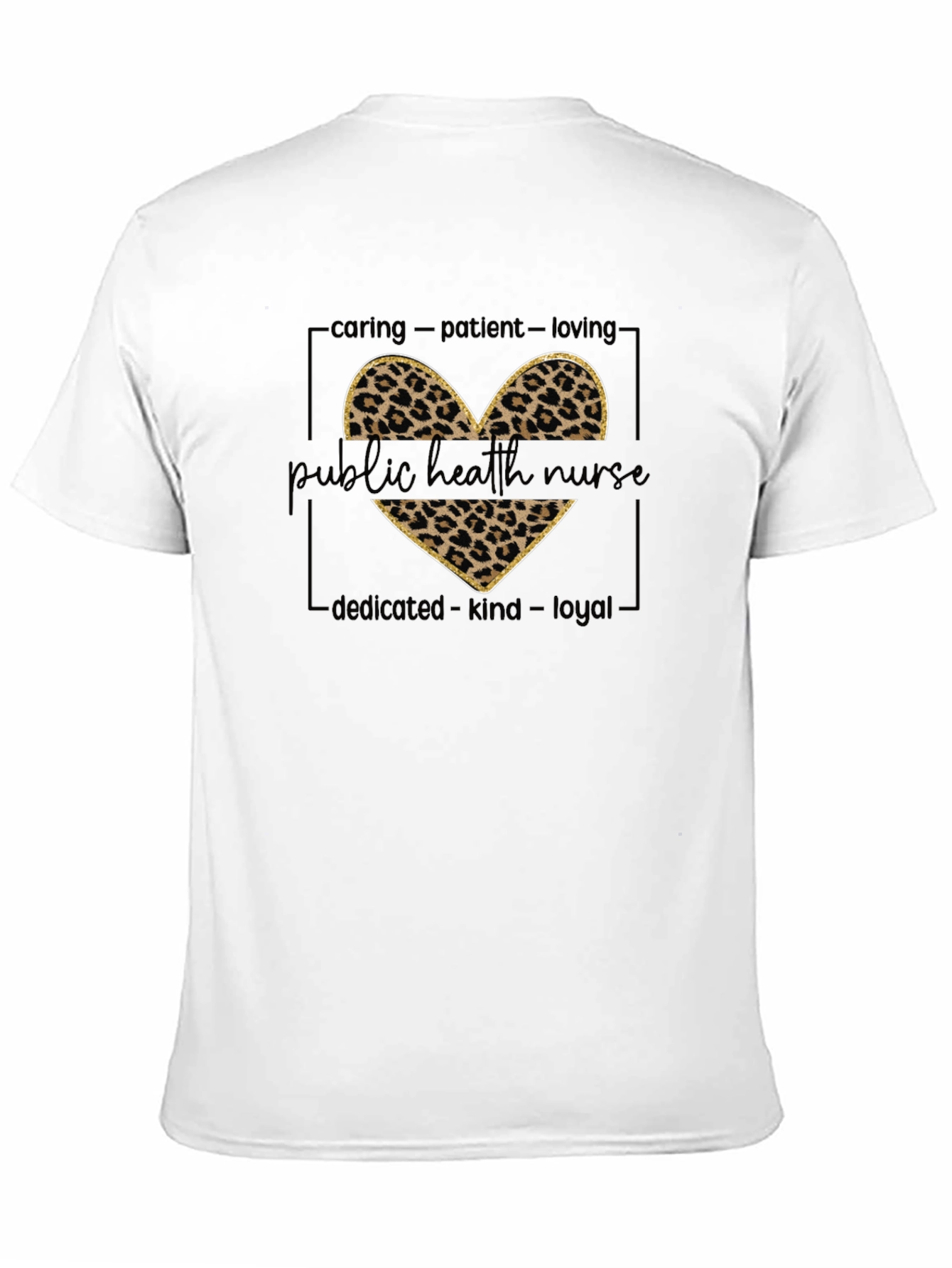 Public Health Nurse Leopard Heart T-Shirt