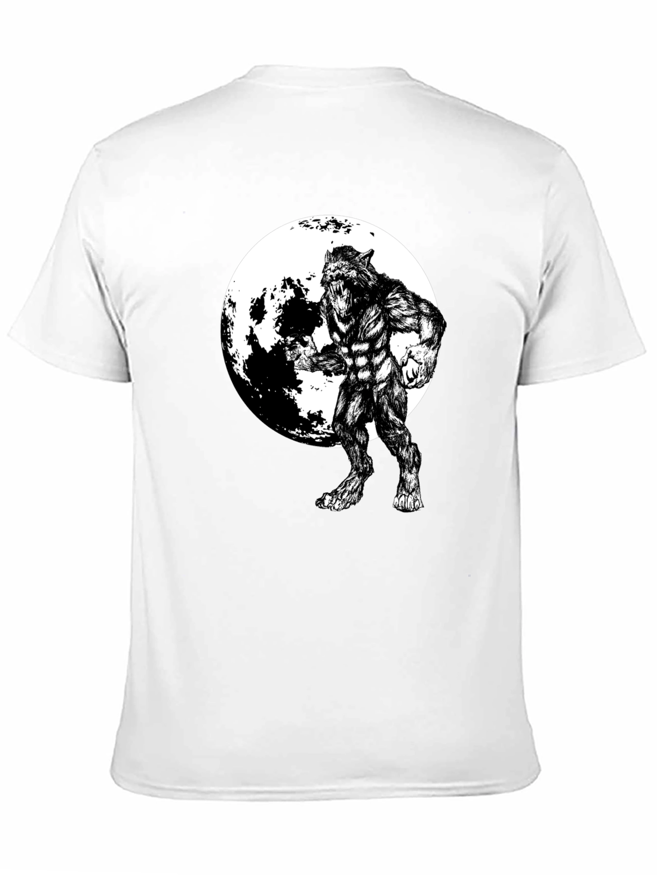 Werewolf Moon Graphic Tee - Black Cotton