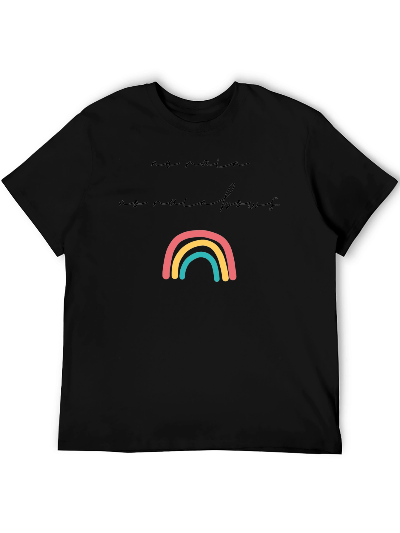 No Rain No Rainbows Graphic Tee - Black