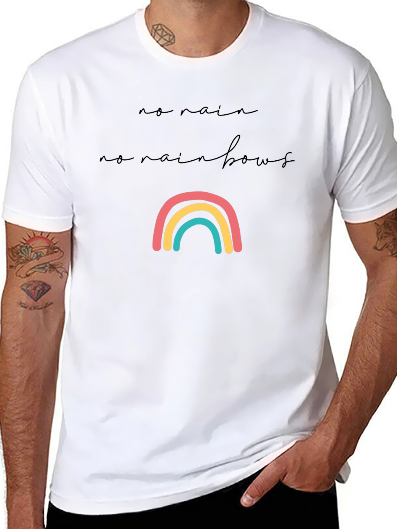 No Rain No Rainbows Graphic Tee - Black