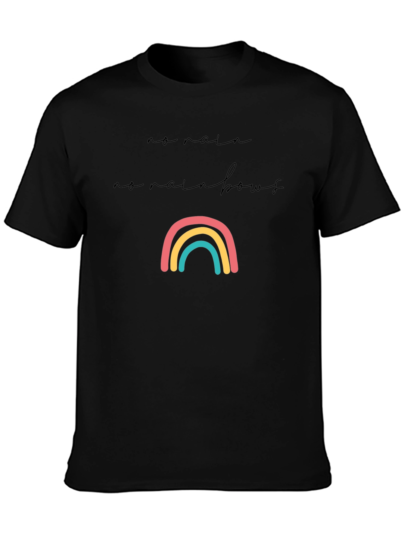 No Rain No Rainbows Graphic Tee - Black