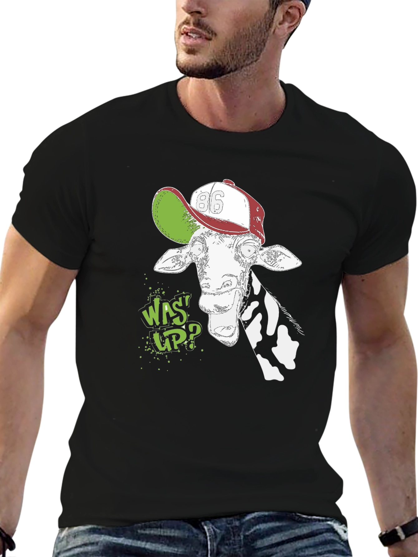 Cool Giraffe T-Shirt: Was Up? Graphic Tee
