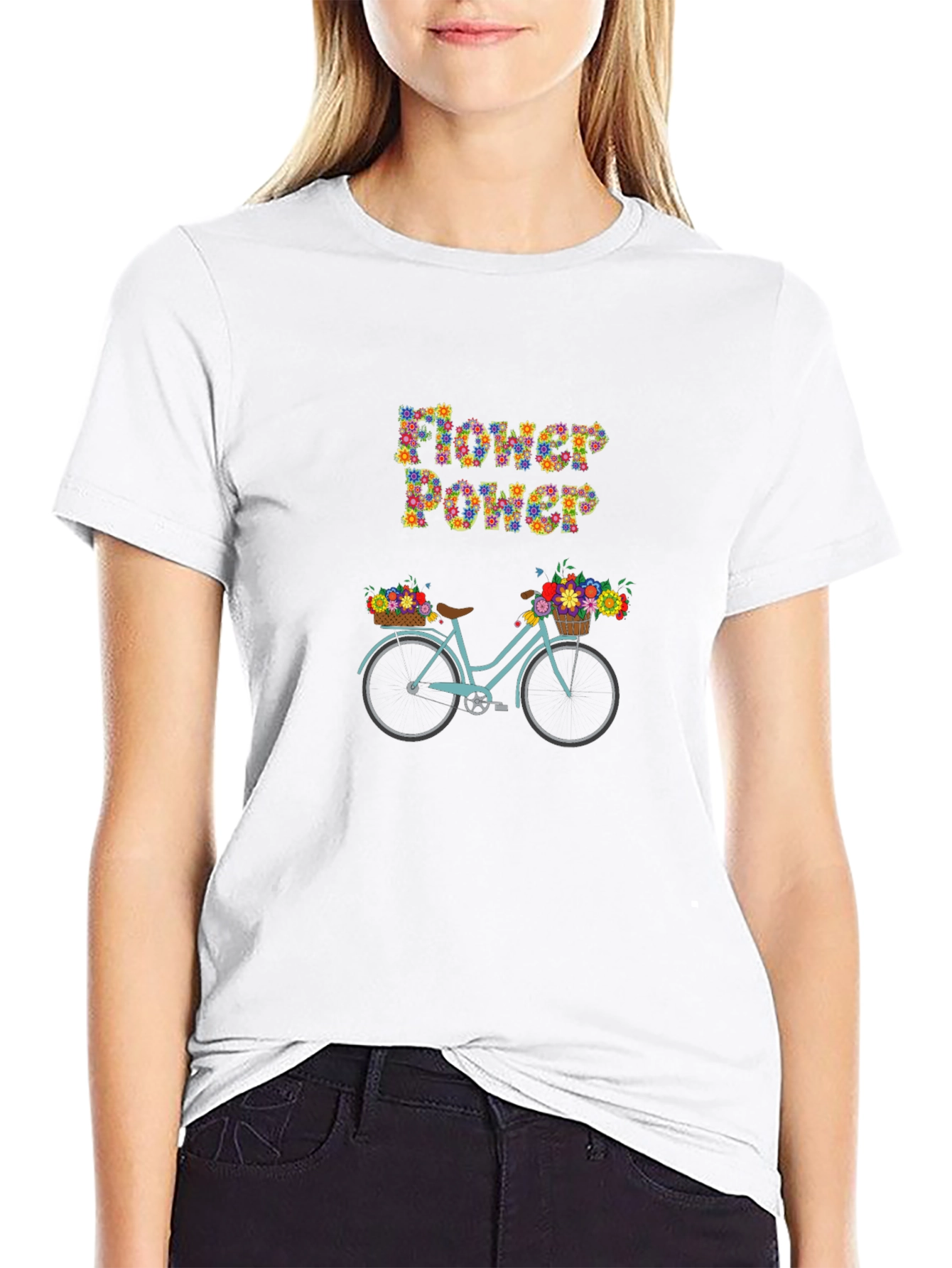 Flower Power Bike Graphic Tee - Stylish Unisex T-Shirt