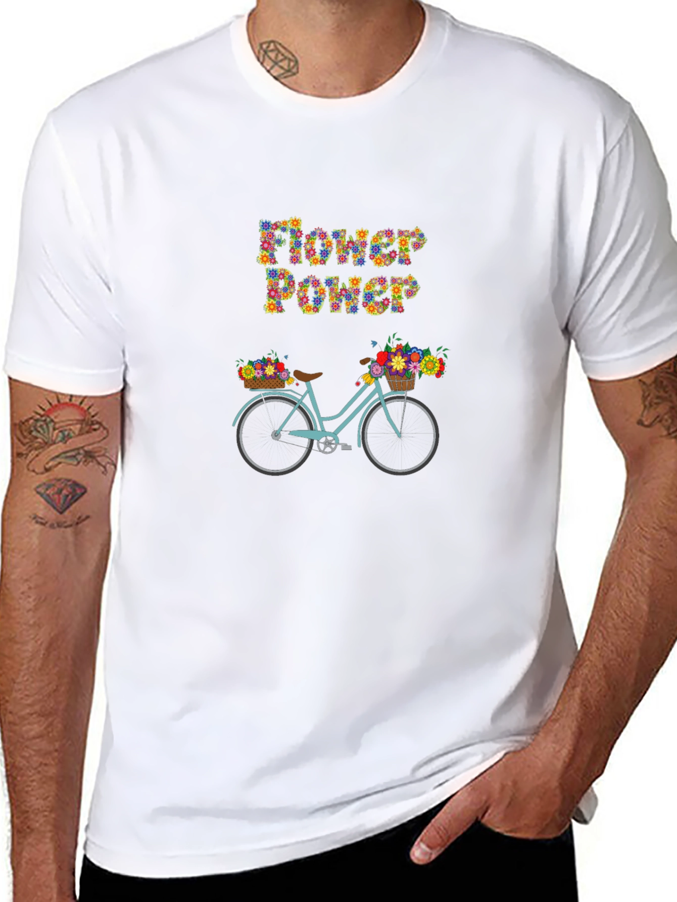 Flower Power Bike Graphic Tee - Stylish Unisex T-Shirt