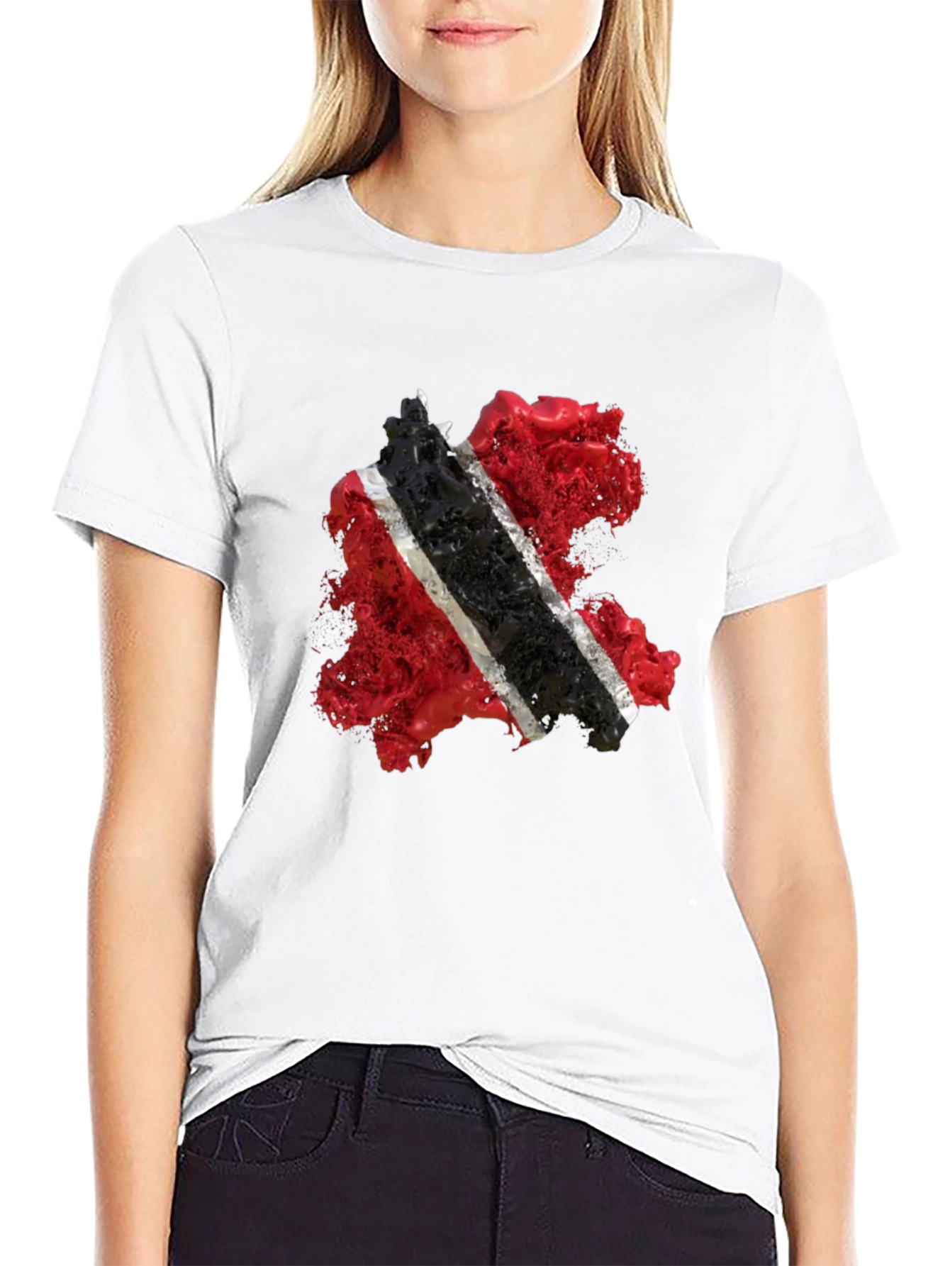 Trinidad & Tobago Flag Graphic Black T-Shirt