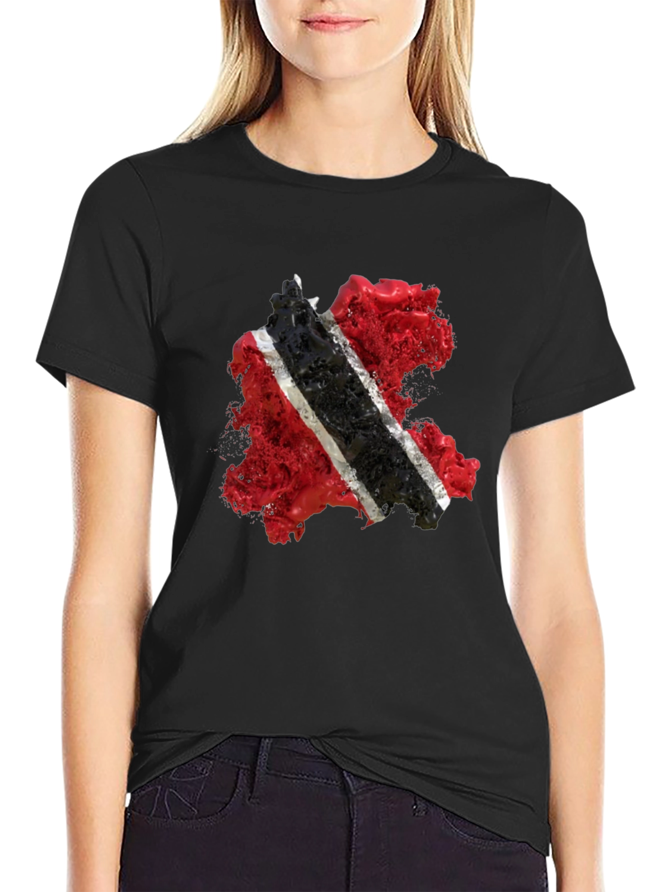 Trinidad & Tobago Flag Graphic Black T-Shirt