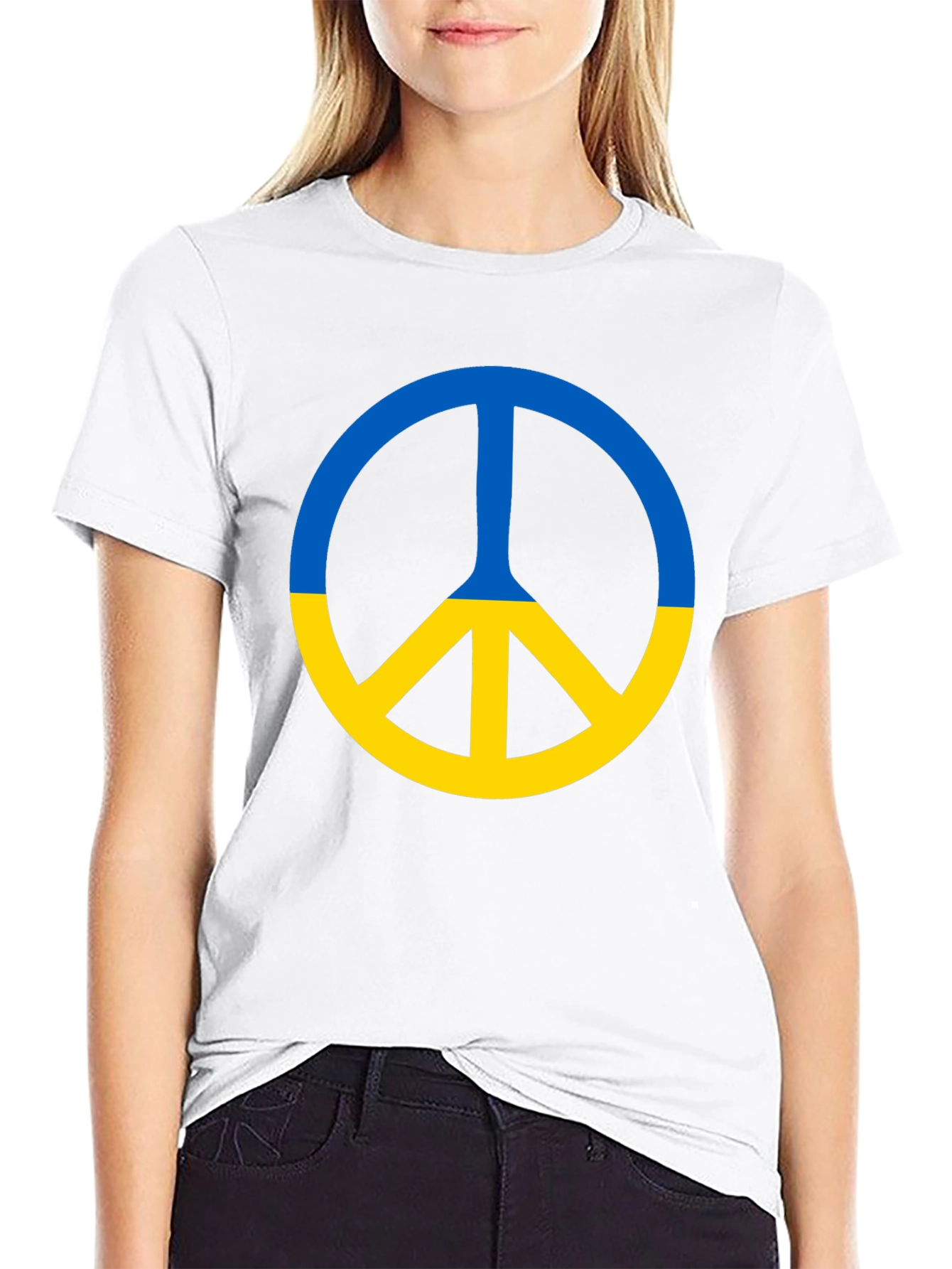 Ukraine Peace Sign Black T-Shirt